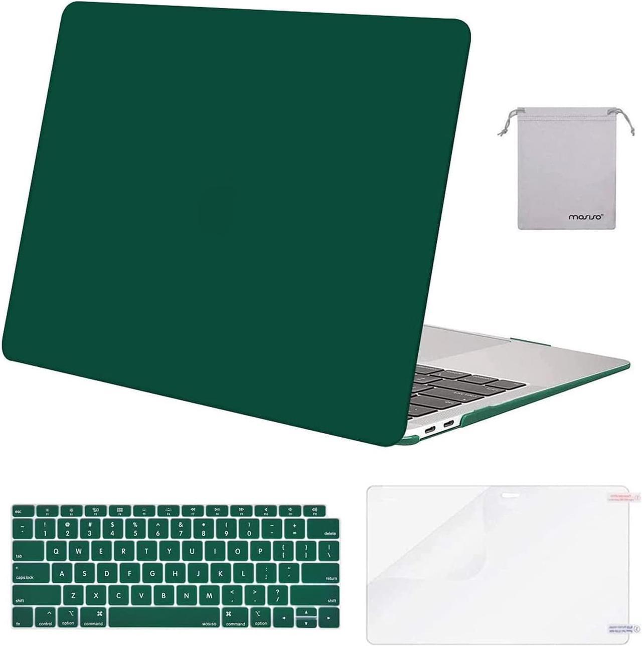 MOSISO Compatible with MacBook Air 13 inch Case 2022 2021 2020 2019 2018 A2337 M1 A2179 A1932 Retina Display Touch ID, Plastic Hard Shell&Keyboard Cover&Screen Protector&Storage Bag, Peacock Green