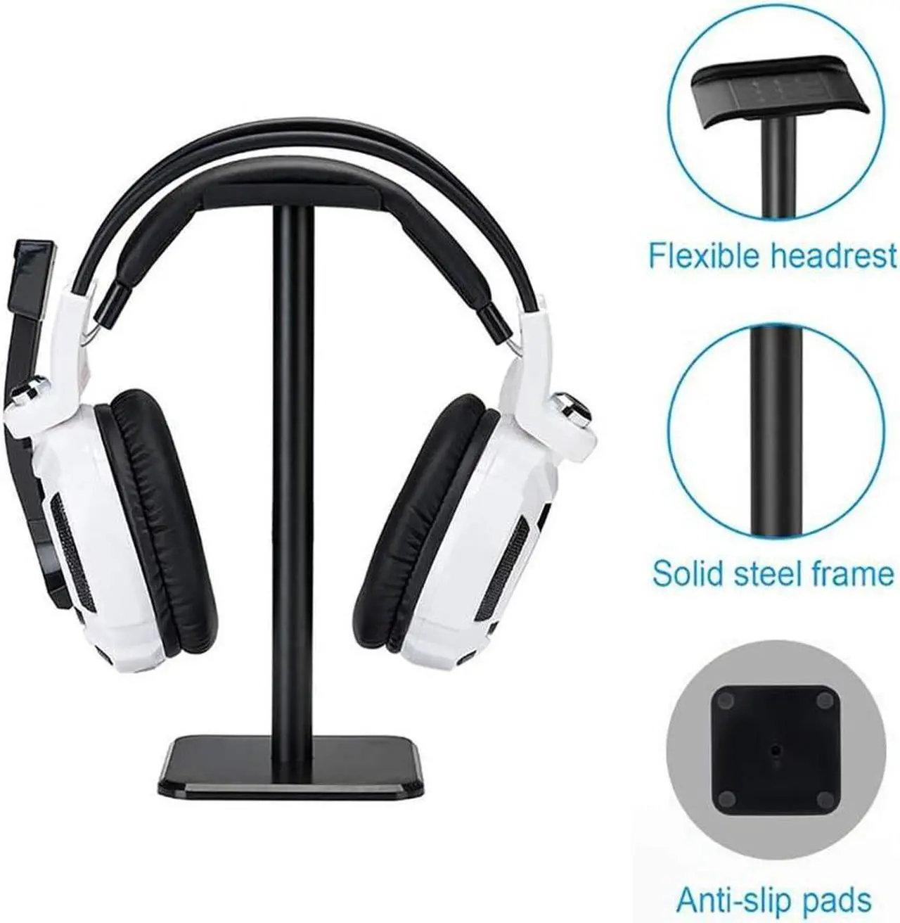 Alt view image 5 of 7 - Headphone Stand, Universal Aluminum Metal Holder for AirPods Max, HyperX Cloud II, Xbox One, , Sennheiser, Sony, Bose, Beats PC Gaming Headset Display &Wireless Headphones (Black)