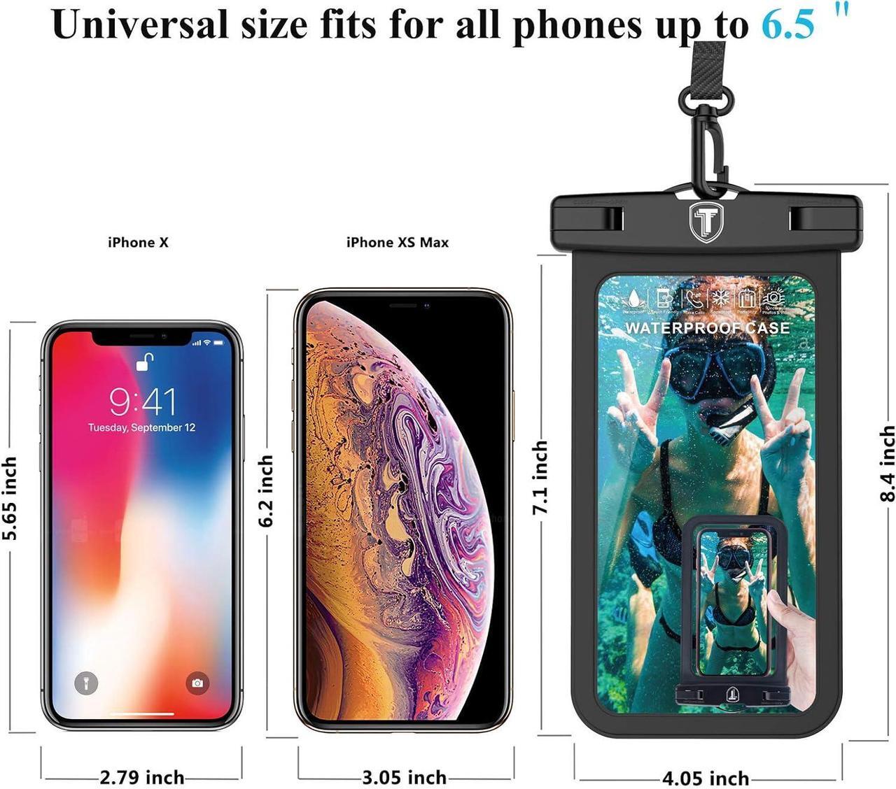 Alt view image 3 of 7 - Njjex Waterproof Phone Pouch [2 Pack] Waterproof Phone Case Cellphone Dry Bag For Samsung Galaxy Note 20 Ultra S25 Ultra S24 S23 S22 S21+ S20 S10 A14 A15 A35 A16 5G iPhone 16 Pro Max 15 14 13 12 11 Xr