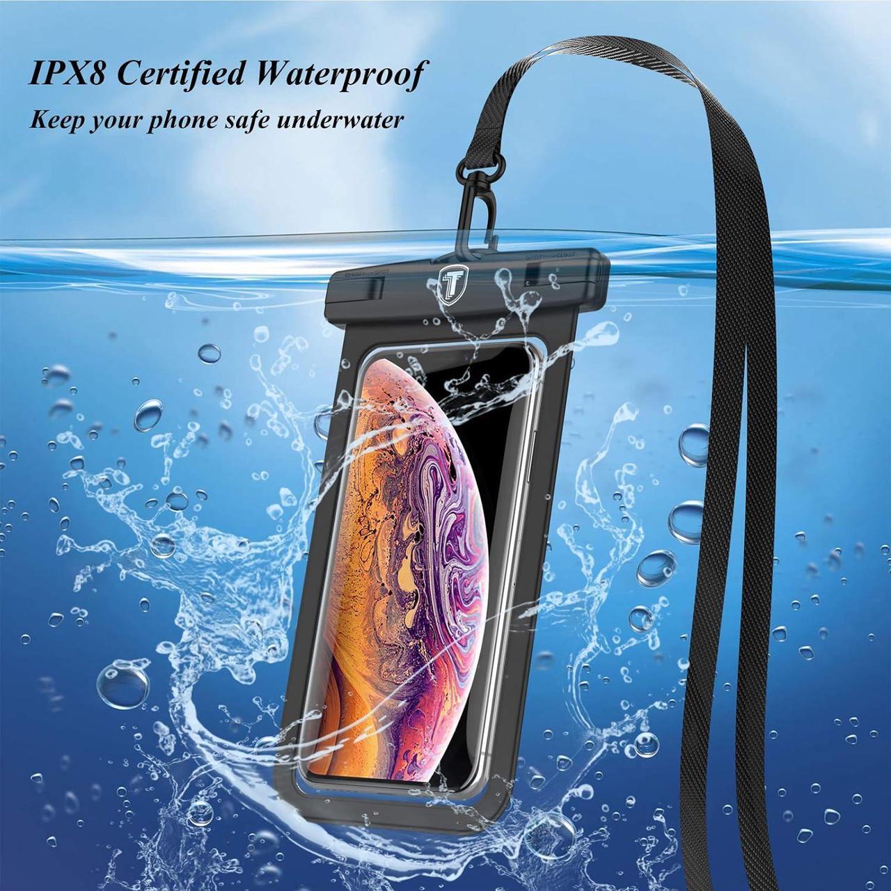 Alt view image 4 of 7 - Njjex Waterproof Phone Pouch [2 Pack] Waterproof Phone Case Cellphone Dry Bag For Samsung Galaxy Note 20 Ultra S25 Ultra S24 S23 S22 S21+ S20 S10 A14 A15 A35 A16 5G iPhone 16 Pro Max 15 14 13 12 11 Xr