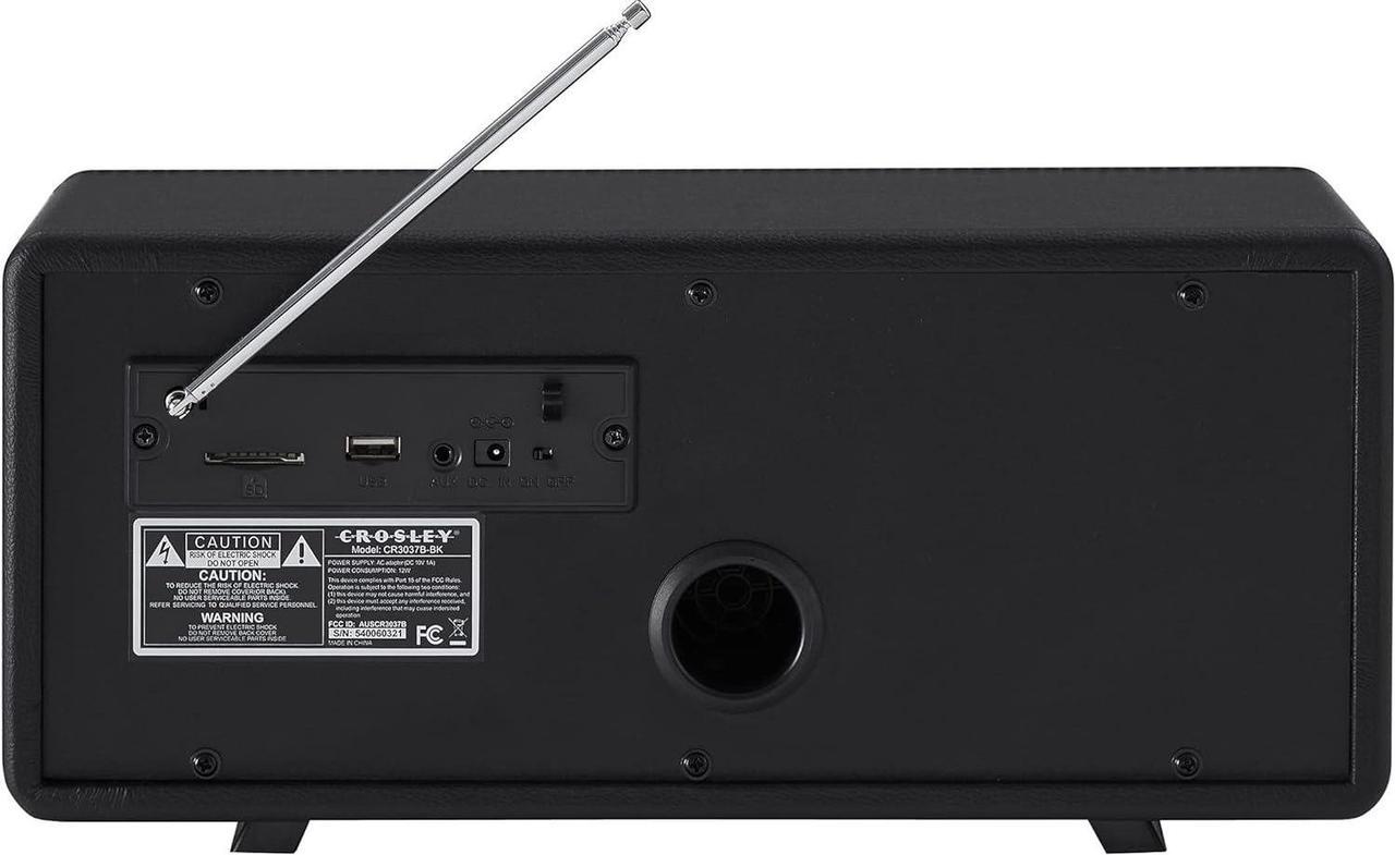 Alt view image 3 of 6 - Crosley CR3037B-BK Harmony Modern Bluetooth FM Tabletop Radio, Black