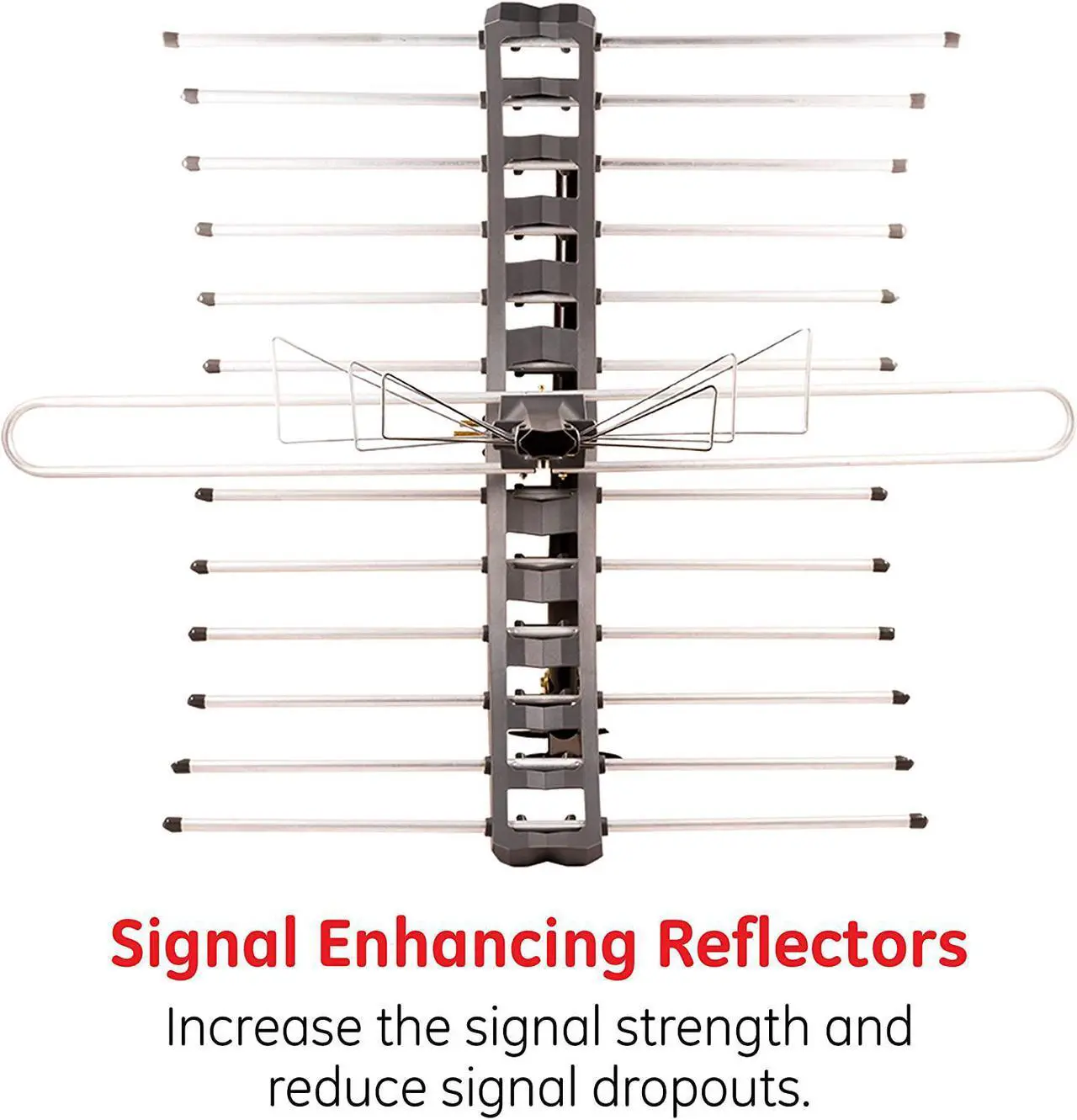 Alt view image 7 of 7 - GE Outdoor HD Digital TV Antenna, Long Range Smart TV Antenna, Supports 4K 1080P HD Smart TV VHF UHF, J Mount Included for Attic or Outdoor, Weather Resistant, 29884, Welcome to consult