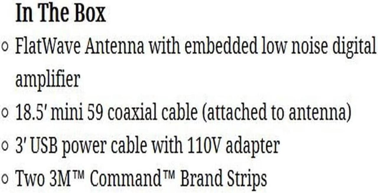 Alt view image 6 of 6 - Winegard FL5500A FlatWave Amped Digital HD Indoor Amplified TV Antenna (4K Ready / ATSC 3.0 Ready / High-VHF / UHF), 60 Mile Long Range, Black/White, 6 Feet, Welcome to consult