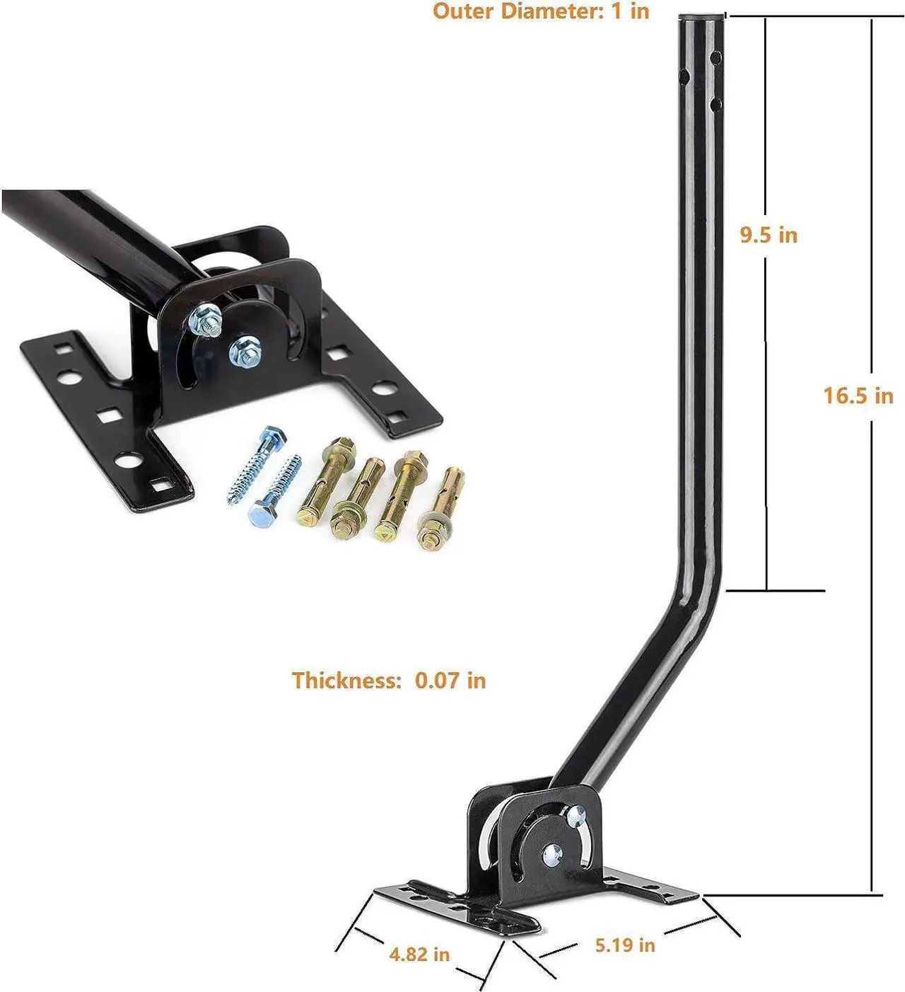 Alt view image 6 of 7 - McDuory Outdoor 150 Miles Digital TV Antenna 360 Degree Rotation Amplified HDTV Antenna -Support 2 TVs-UHF/VHF/1080P/4K - Infrared Remote - 40 feet RG6 Cable and Mounting Pole Included