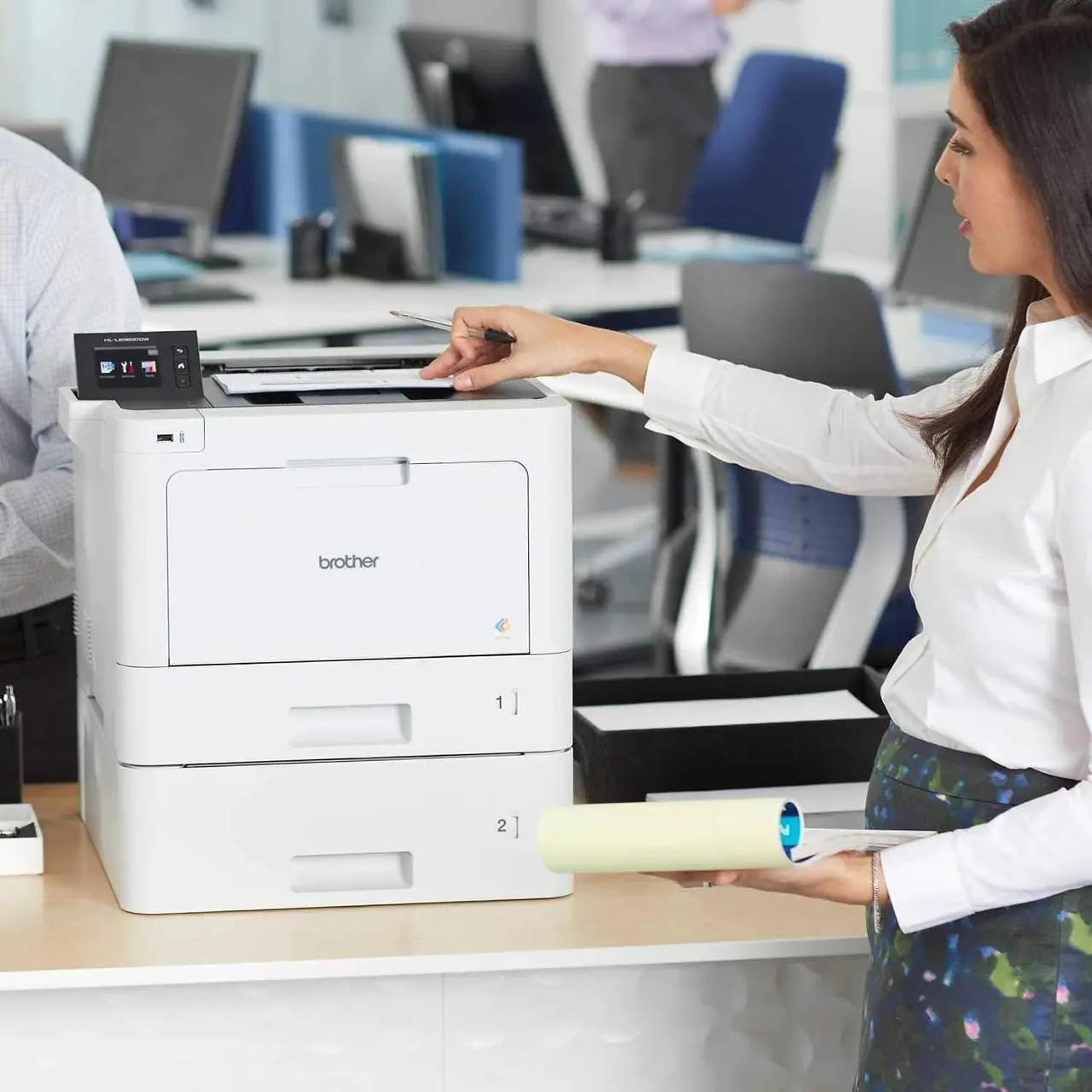 Alt view image 5 of 7 - Brother Printer HLL8360CDWT Business Color Laser Printer with Duplex Printing, Wireless Networking and Dual Trays, White