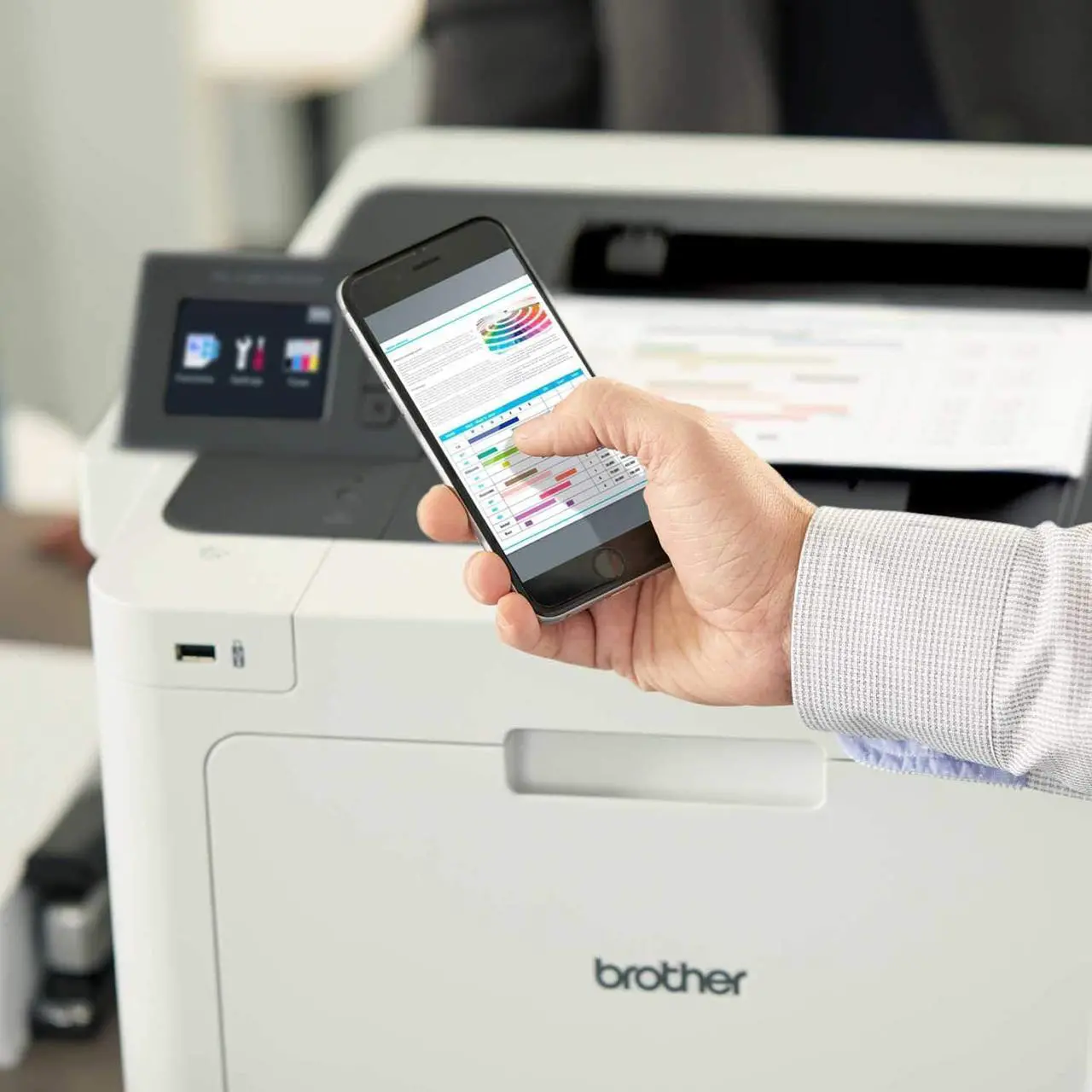 Alt view image 7 of 7 - Brother Printer HLL8360CDWT Business Color Laser Printer with Duplex Printing, Wireless Networking and Dual Trays, White