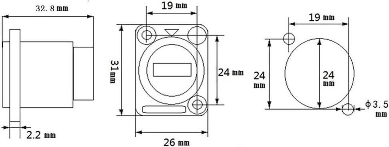 Alt view image 6 of 6 - icepc RJ45 Cat6 Socket D-Type Module Shielded Industrial Panel Mount Bulkhead Female/Female Feed Thru Coupler Signal IP67 Waterproof Connector Network Ethernet Extension Interface Adapter
