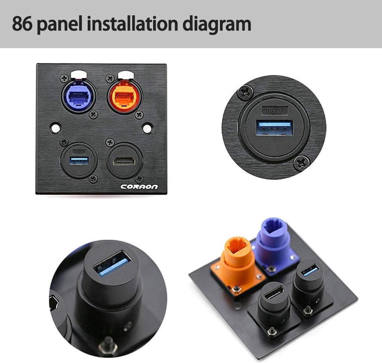 Alt view image 4 of 6 - icepc RJ45 Cat6 Socket D-Type Module Shielded Industrial Panel Mount Bulkhead Female/Female Feed Thru Coupler Signal IP67 Waterproof Connector Network Ethernet Extension Interface Adapter