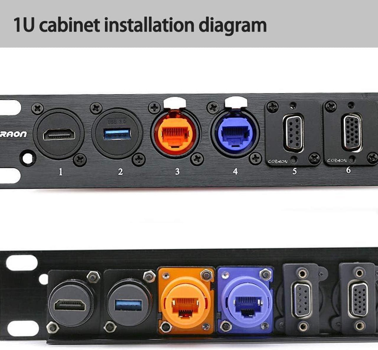 Alt view image 5 of 6 - icepc RJ45 Cat6 Socket D-Type Module Shielded Industrial Panel Mount Bulkhead Female/Female Feed Thru Coupler Signal IP67 Waterproof Connector Network Ethernet Extension Interface Adapter