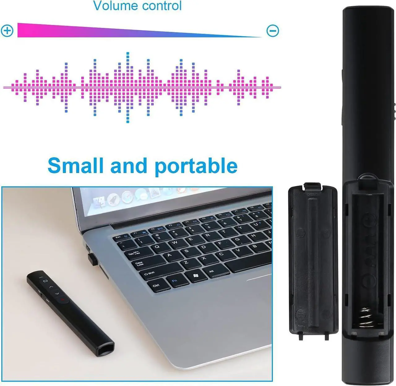 Alt view image 5 of 7 - Wireless Presenter Remote Presentation Clicker with Hyperlink & Volume Remote Control PowerPoint Office Presentation Clicker for Keynote/PPT/Mac/PC/Laptop(Battery Included)