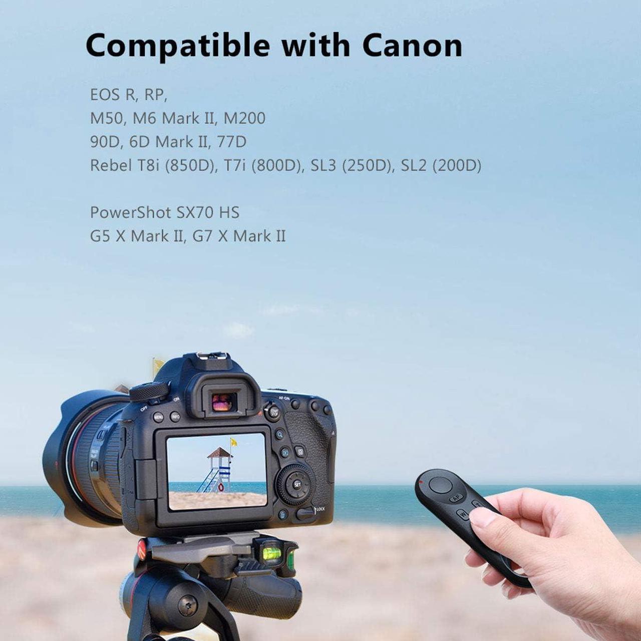 Alt view image 2 of 5 - AODELAN Wireless Remote Control for Canon M6 Mark II,6D Mark II Replacement BR-E1 Camera Shutter Release for Canon EOS RP,M50, M50 Mark II, 90D,SL3 250D,SL2 200D,T7i,G7 X Mark III