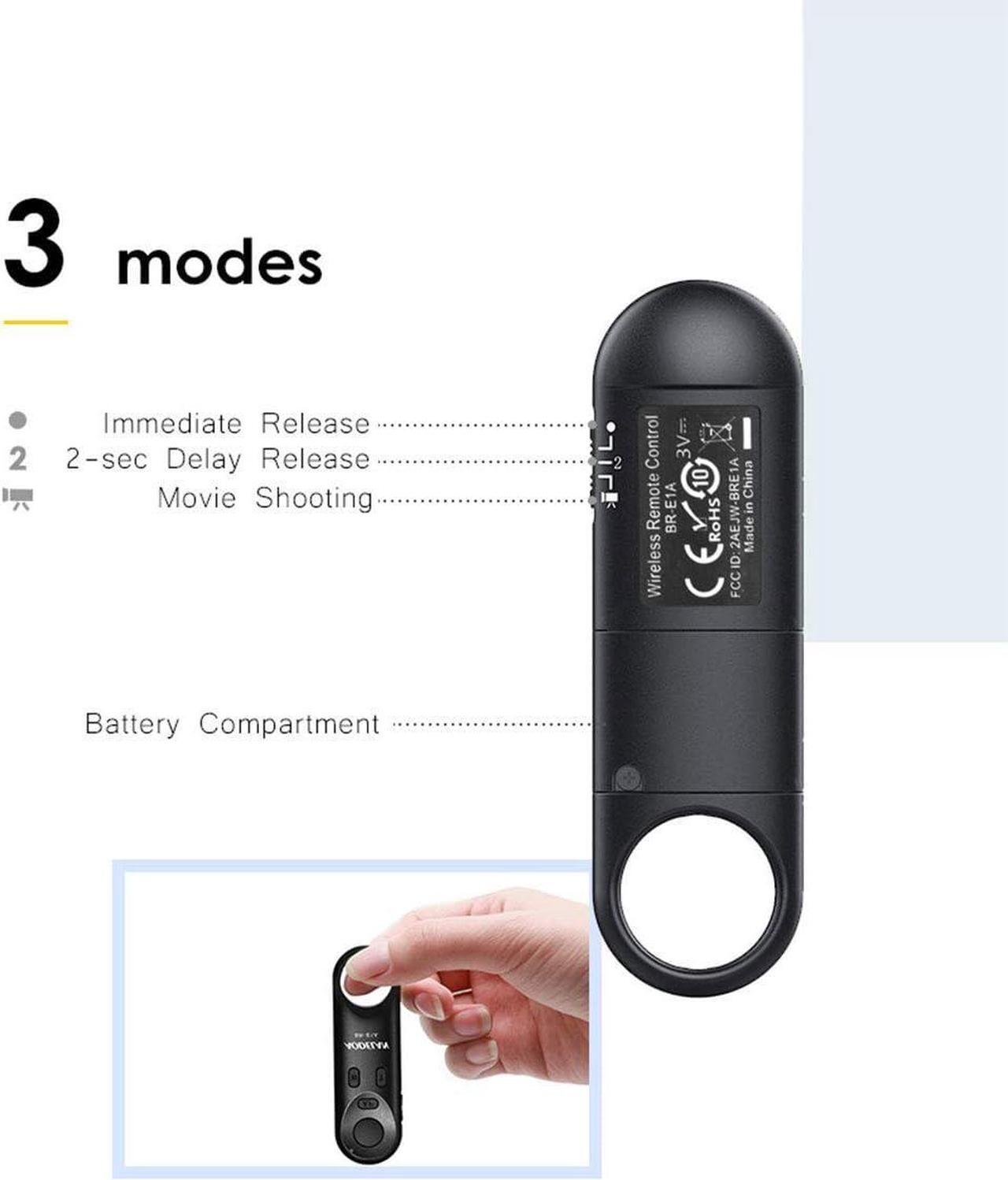 Alt view image 5 of 5 - AODELAN Wireless Remote Control for Canon M6 Mark II,6D Mark II Replacement BR-E1 Camera Shutter Release for Canon EOS RP,M50, M50 Mark II, 90D,SL3 250D,SL2 200D,T7i,G7 X Mark III