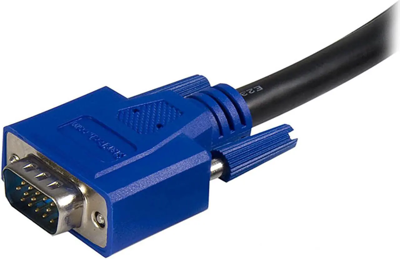 Alt view image 2 of 5 - 10 ft 2-in-1 Universal USB KVM Cable - 10ft VGA KVM Cable - 10ft USB KVM Cable - 10ft KVM Switch Cable (SVUSB2N1_10),Black