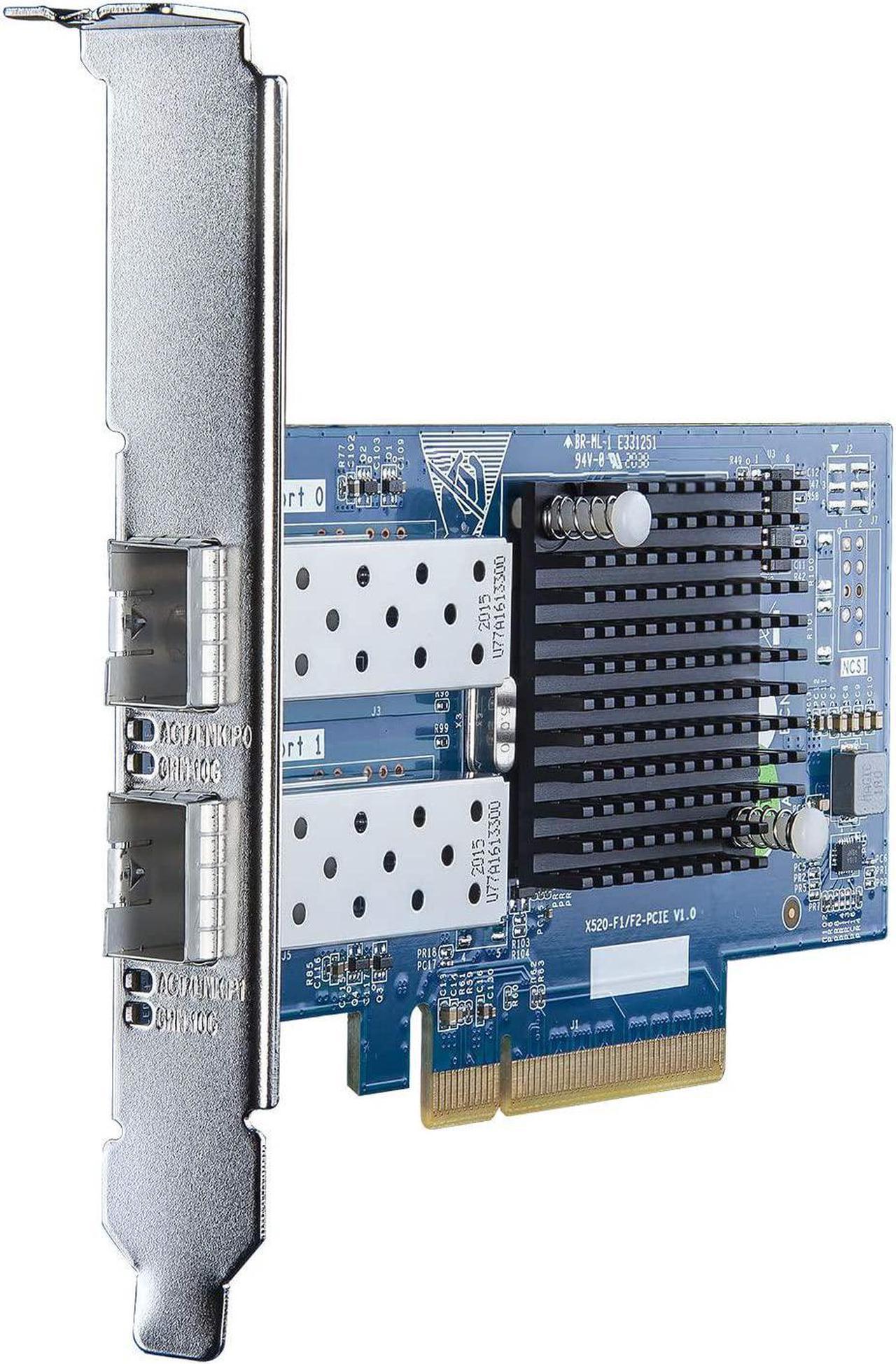 10Gb SFP+ PCI-E Network Card NIC, Compare to Intel X520-DA2, with Intel 82599ES Chip, Dual SFP+ Port, PCI Express X8, Ethernet Converged Network Adapter Support Windows Server /Linux/VMware