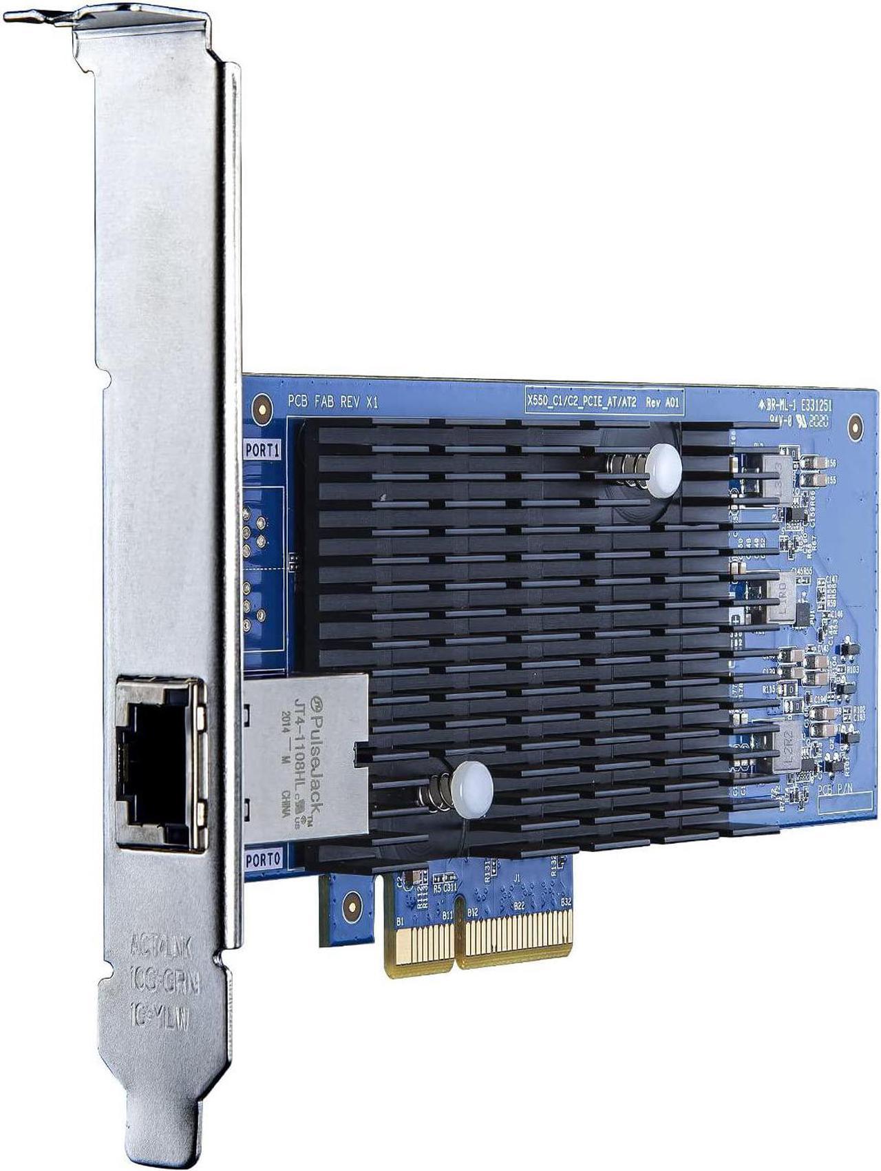 10Gb RJ45 PCI-E Network Card NIC, Compare to Intel X550-T1, with Intel X550-AT Chip, Single RJ45 Port, PCI Express 3.0 X4, Ethernet Converged Network Adapter Support Windows/Linux/VMware