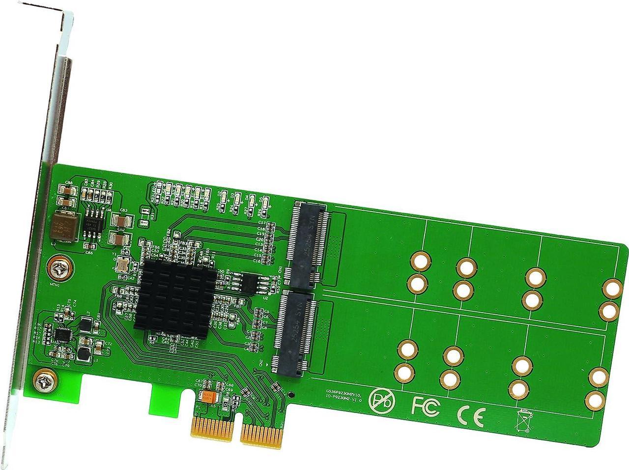 IO Crest 4 Port M.2 SSD to Pci-E X2 B or B+M Key Adapter Card (SI-PEX40116)