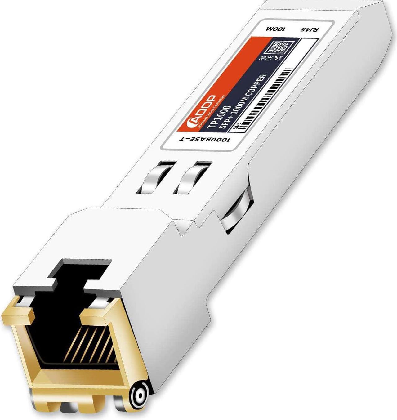 SFP to RJ45 Copper Module - 1.25G SFP-T, 1000BASE-T Mini-GBIC Gigabit Transceiver for  GLC-T/SFP-GE-T, Meraki MA-SFP-1GB-TX, Ubiquiti UF-RJ45-1G, Netgear, Broadcom up to 100m