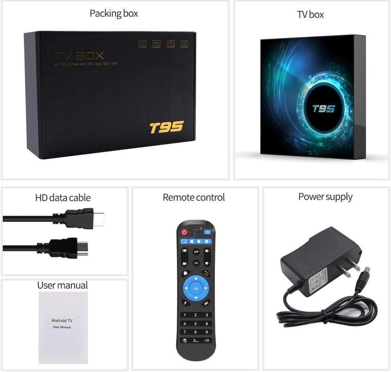 Alt view image 7 of 7 - Android 10.0 TV Box, T95 Android Box 4GB RAM 64GB ROM Allwinnner H616 Quad-Core Support 2.4G/5G Dual WiFi HD 3D/6K/ Bluetooth 5.0 Smart TV Box