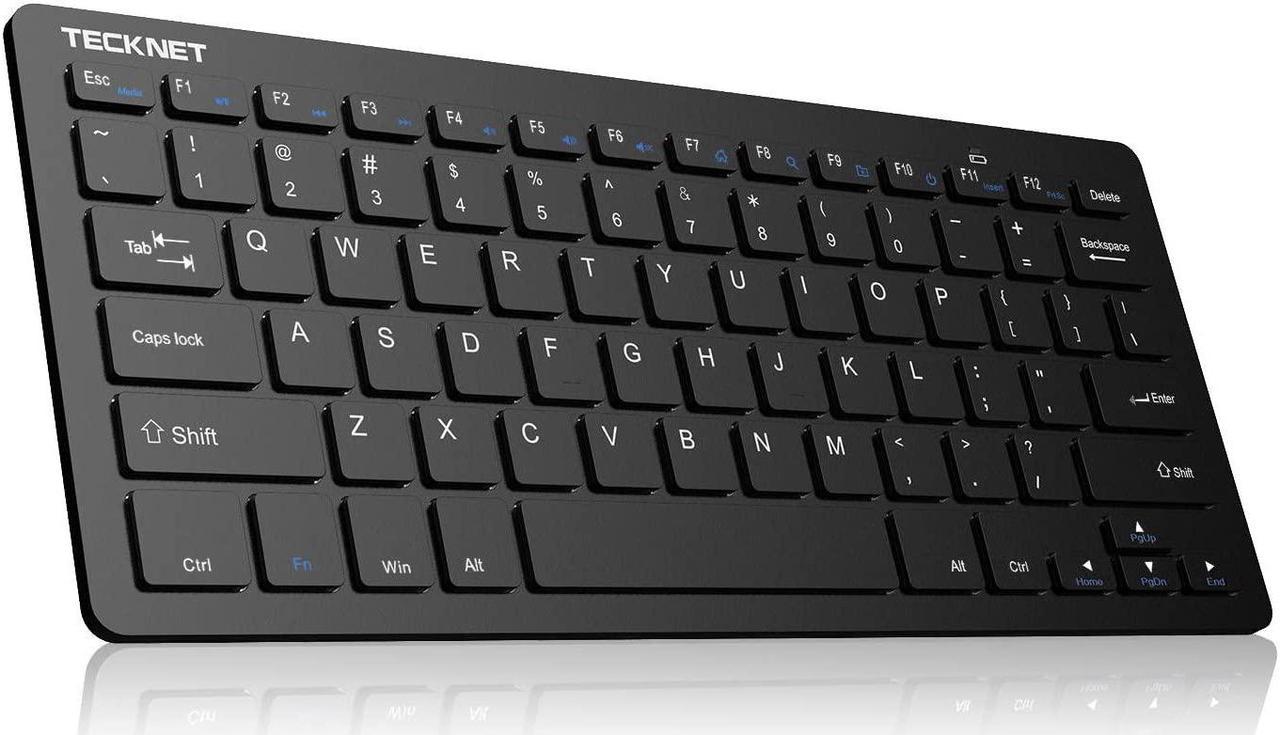 TECKNET Wireless Keyboard, 2.4G Portable Mini Computer Keyboard, Quiet Click, 12 Media Keys, Print Screen Key, Compact Ergonomic USB Keyboard for Laptop, Desktop, Smart TV, Notebook, Chromebook