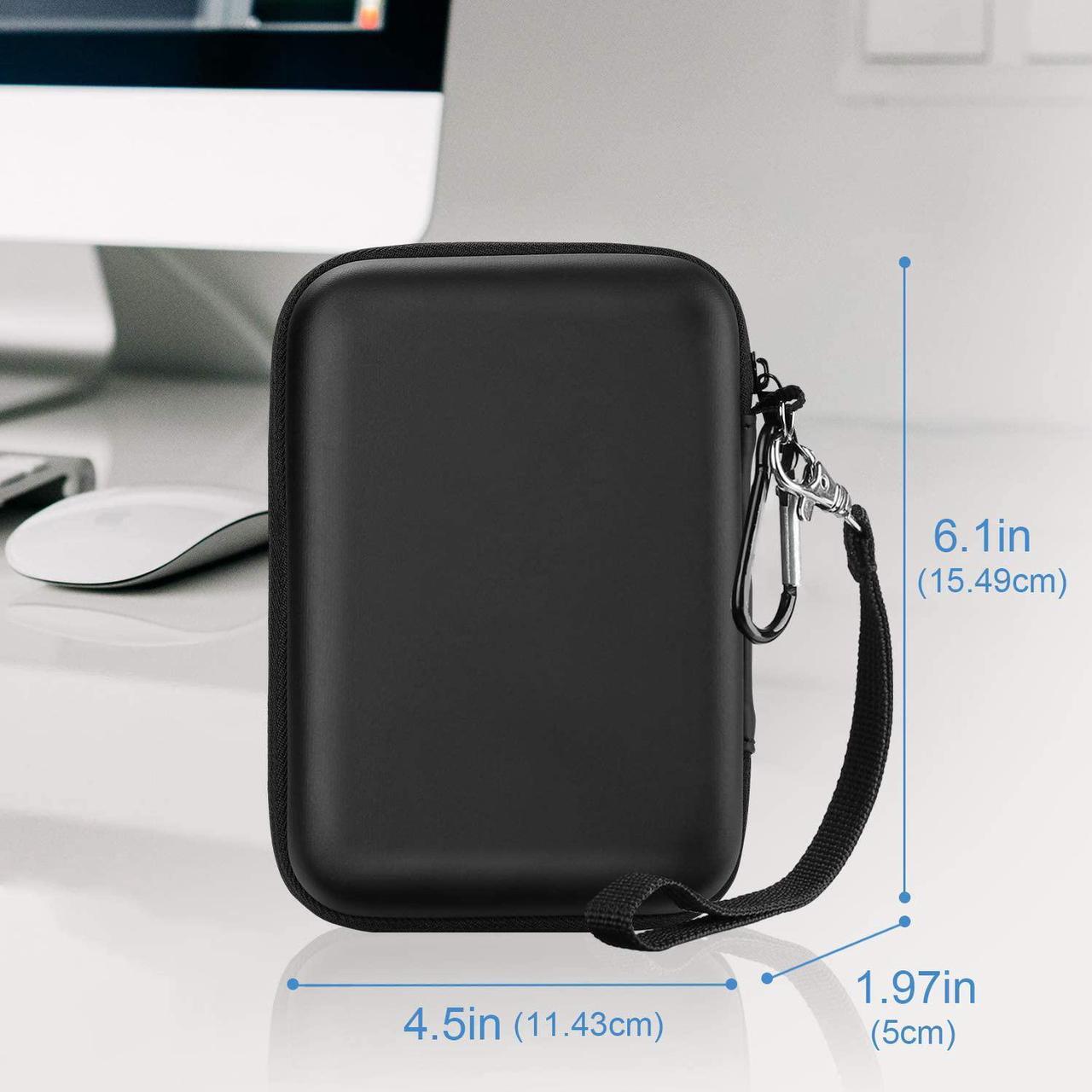 Alt view image 6 of 7 - Hard Drive Case 2.5 Inch for Elements WD My Passport Canvio Basics  Backup Plus Slim Expansion 1TB 2TB 3TB 4TB Portable External Hard Drive Carrying Case -Black