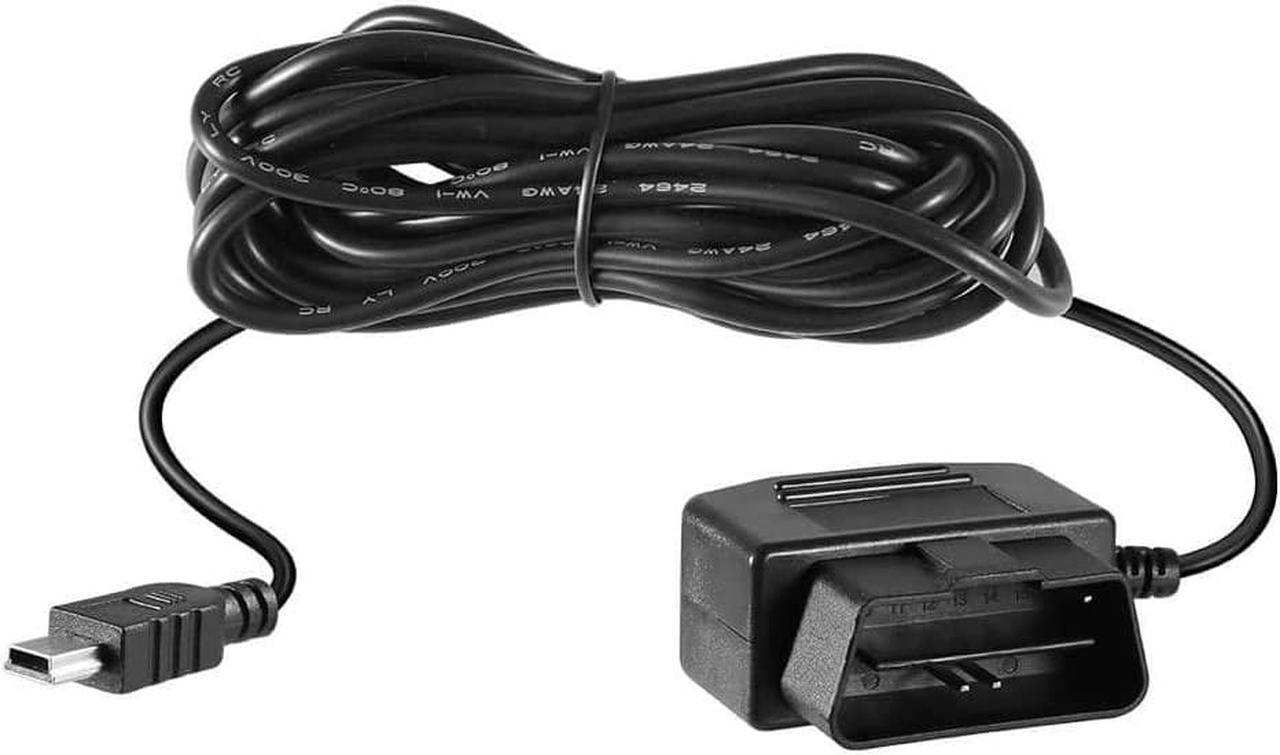 Main image of OBD2 OBD Power Cable for Dash Camera, Ssontong OBD to Mini USB OBDII Adapter Hardwire Charger Cable 24 Hours Surveillance and Acc Two Mode with Switch Button(Mini USB Port)