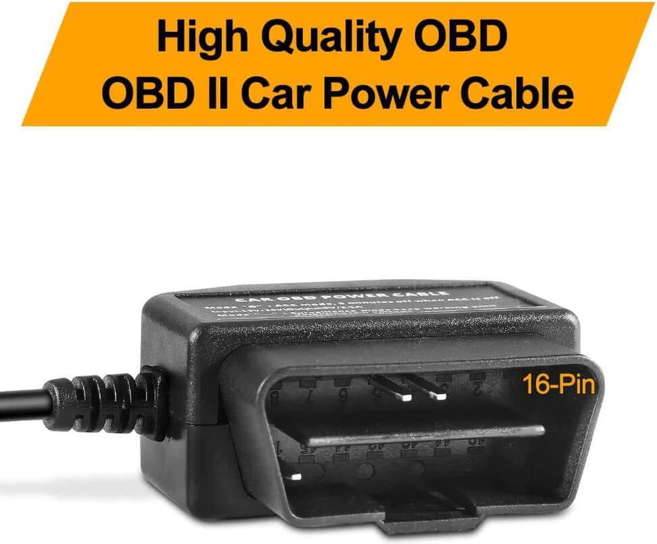 Alt view image 2 of 7 - OBD2 OBD Power Cable for Dash Camera, Ssontong OBD to Mini USB OBDII Adapter Hardwire Charger Cable 24 Hours Surveillance and Acc Two Mode with Switch Button(Mini USB Port)