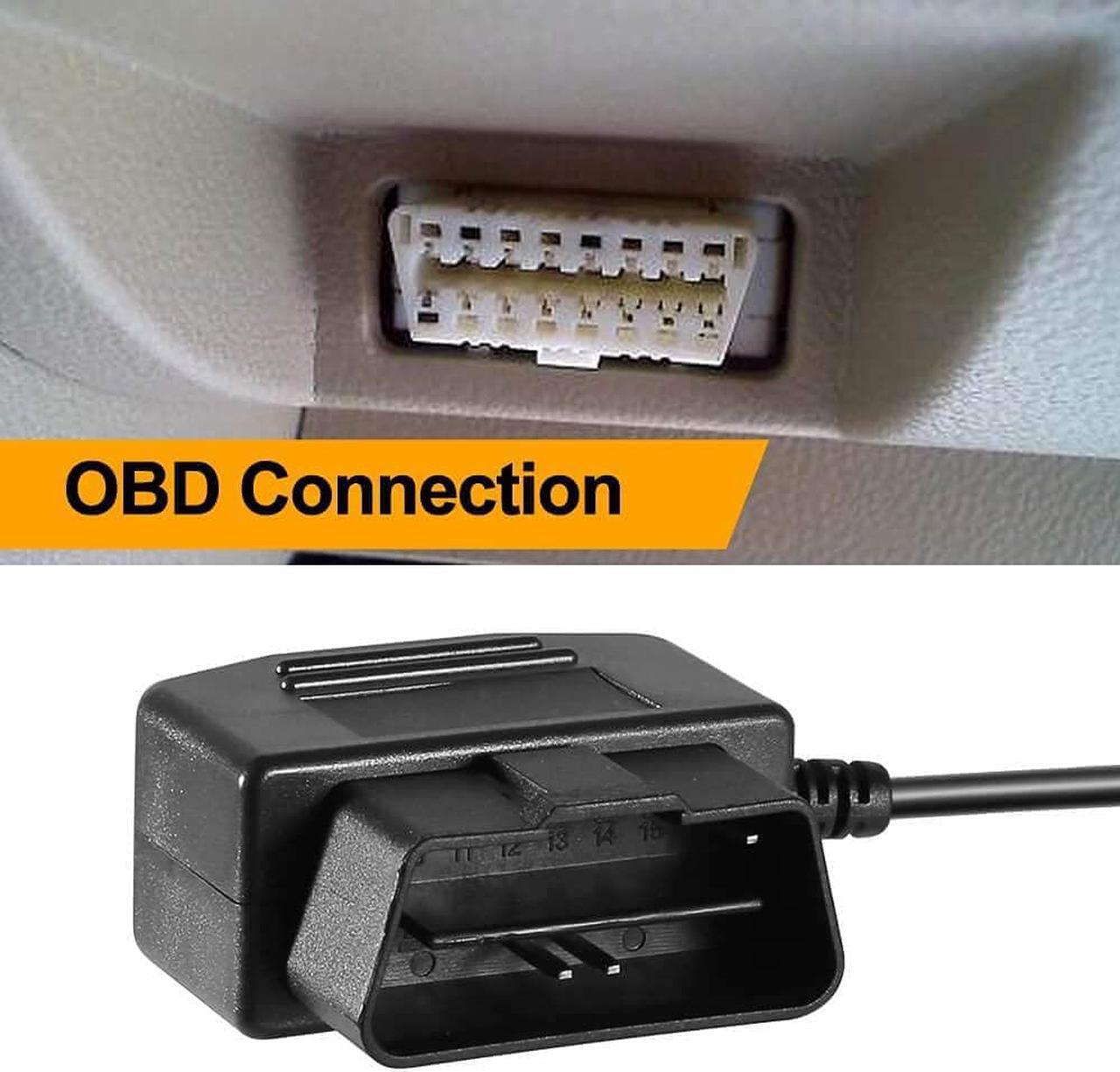 Alt view image 6 of 7 - OBD2 OBD Power Cable for Dash Camera, Ssontong OBD to Mini USB OBDII Adapter Hardwire Charger Cable 24 Hours Surveillance and Acc Two Mode with Switch Button(Mini USB Port)