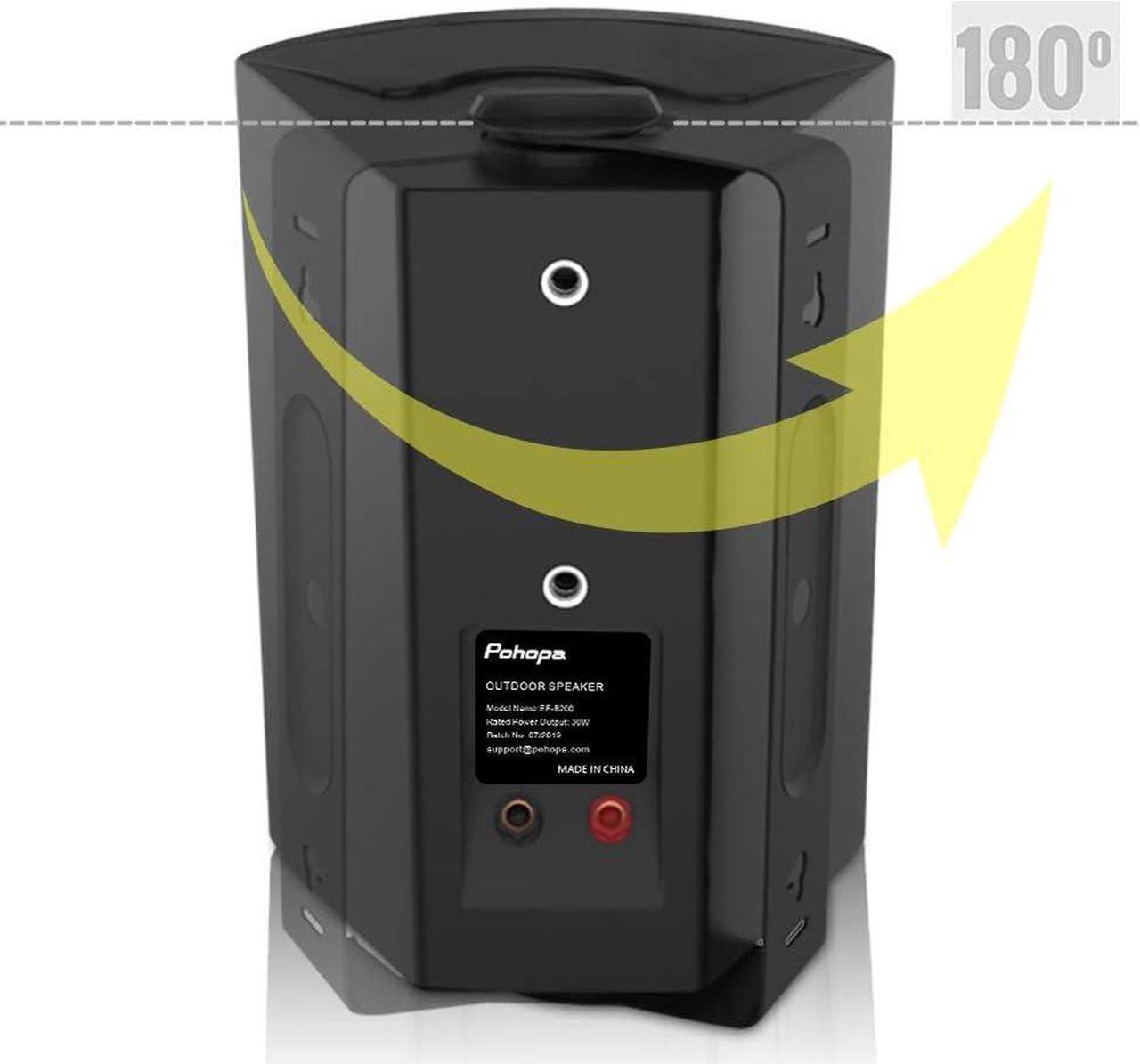 Alt view image 4 of 7 - 5.25 Inch Outdoor Speakers with Bluetooth Stereo Amplifier Receiver | All-Weather Durability | Broad Sound Coverage | Speed-Lock Mounting System (Black)
