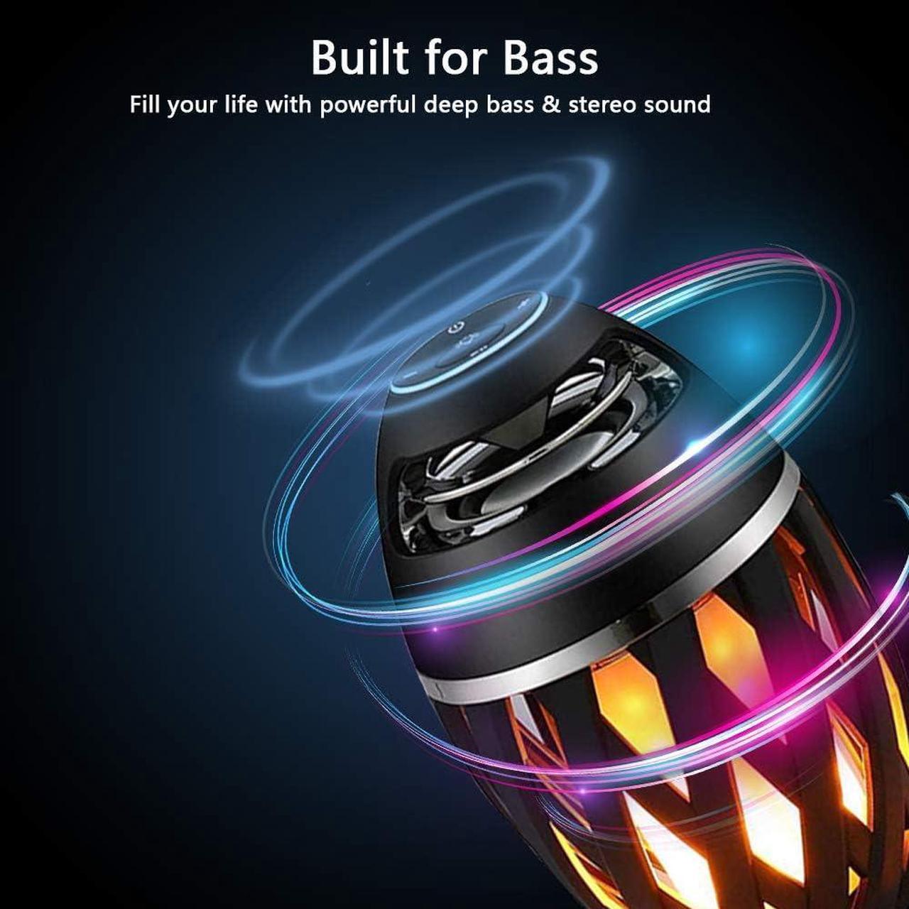 Alt view image 2 of 7 - Led Flame Speakers, Flame Torch Atmosphere Speaker Bluetooth 4.2 Wireless Portable Outdoor HD Audio Waterproof Speaker
