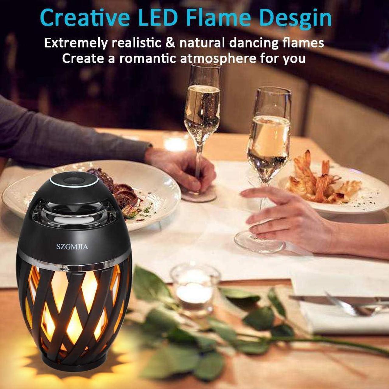 Alt view image 3 of 7 - Led Flame Speakers, Flame Torch Atmosphere Speaker Bluetooth 4.2 Wireless Portable Outdoor HD Audio Waterproof Speaker
