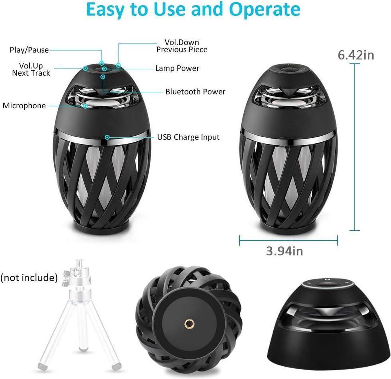 Alt view image 6 of 7 - Led Flame Speakers, Flame Torch Atmosphere Speaker Bluetooth 4.2 Wireless Portable Outdoor HD Audio Waterproof Speaker