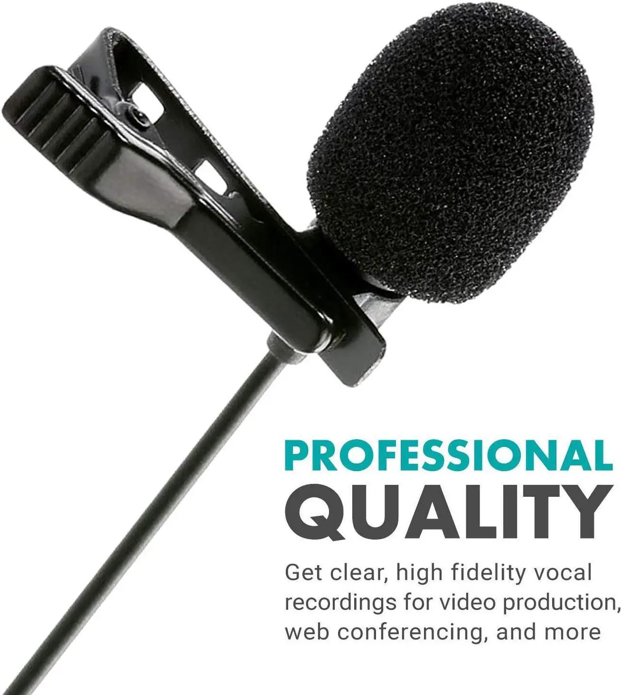 Alt view image 4 of 6 - Movo M1 USB Lavalier Lapel Clip-on Omnidirectional Computer Microphone for Laptop, PC and Mac, Perfect Podcasting, Gaming, Streaming and Desktop Mic (20-foot Cord)