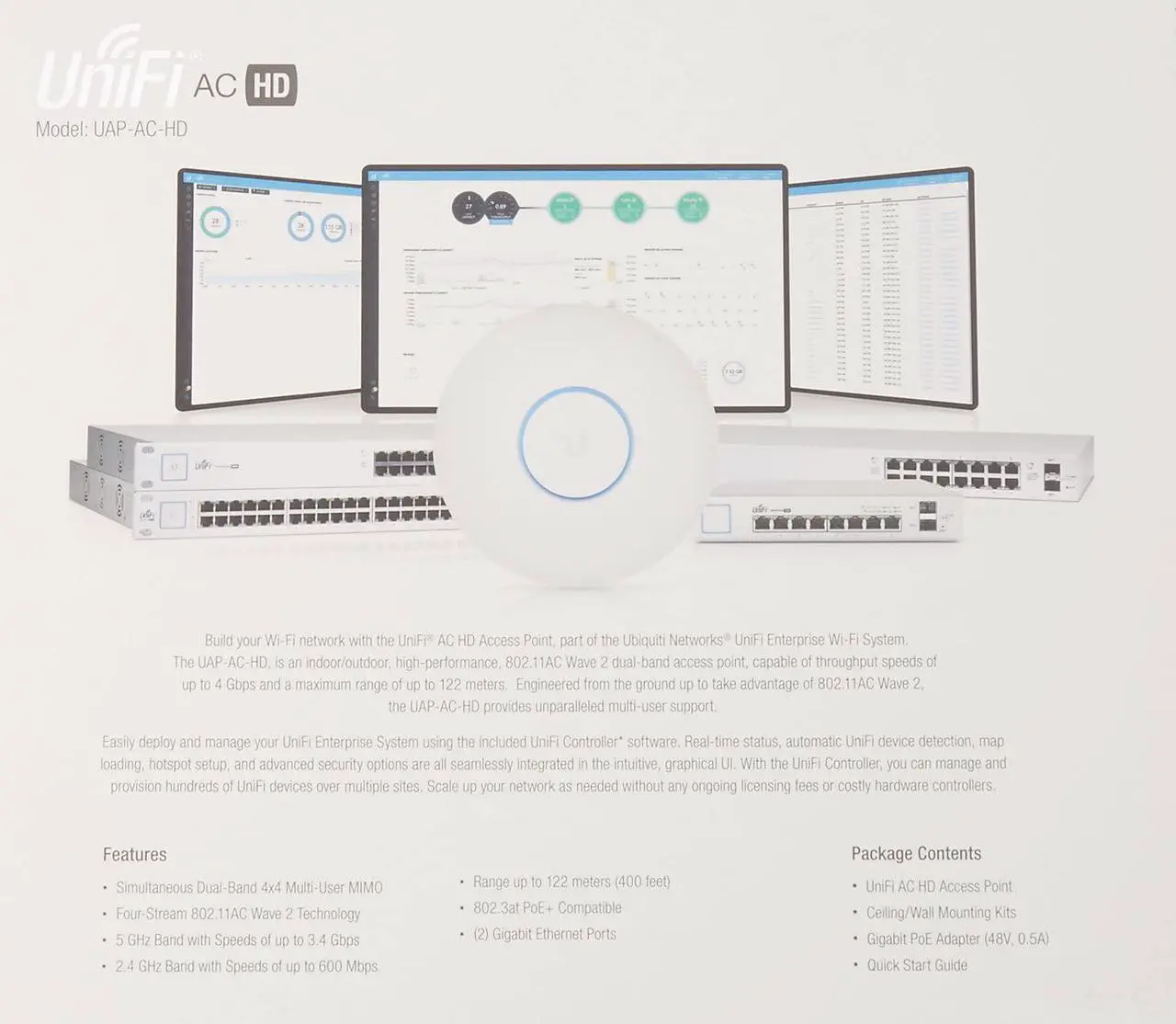 Alt view image 2 of 7 - Ubiquiti UniFi HD 802.11ac Wave 2 Enterprise Wi-Fi Access Point (UAP-AC-HD-US)