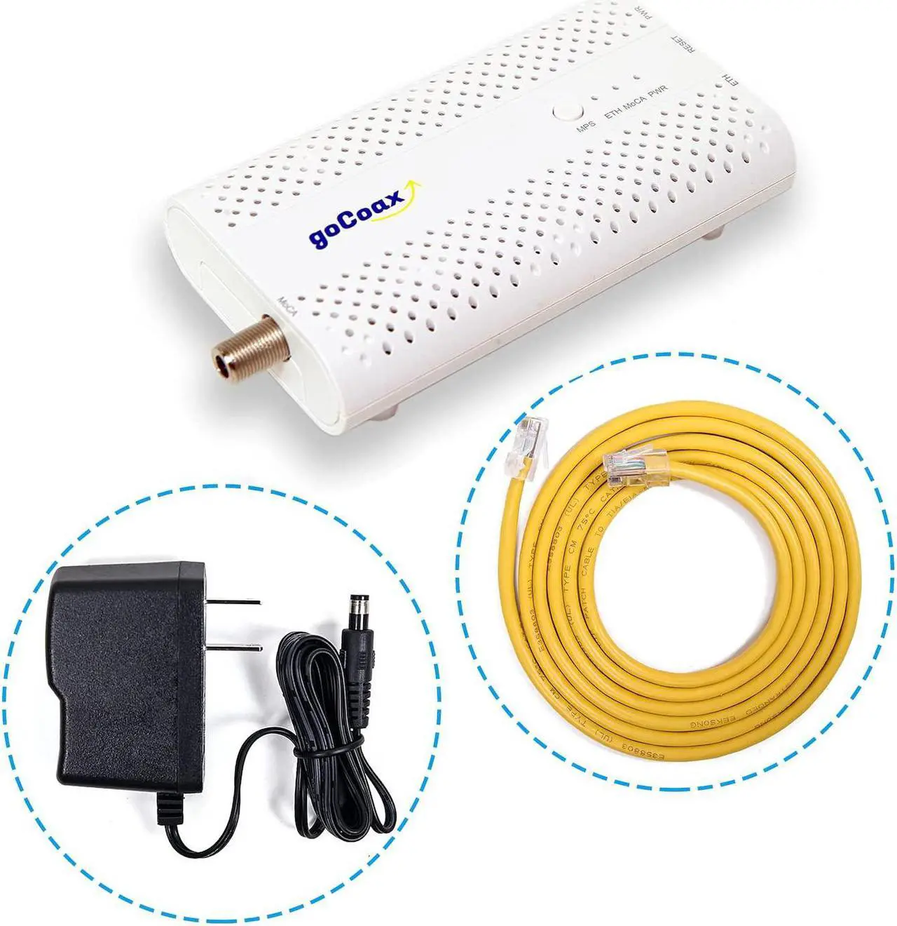 Alt view image 5 of 5 - goCoax MoCA 2.5 Adapter with 2.5GbE Ethernet Port. MoCA 2.5. 1x 2.5GbE Port. Provide 2.5Gbps Bandwidth with existing coaxial Cables. White(Single, MA2500C)