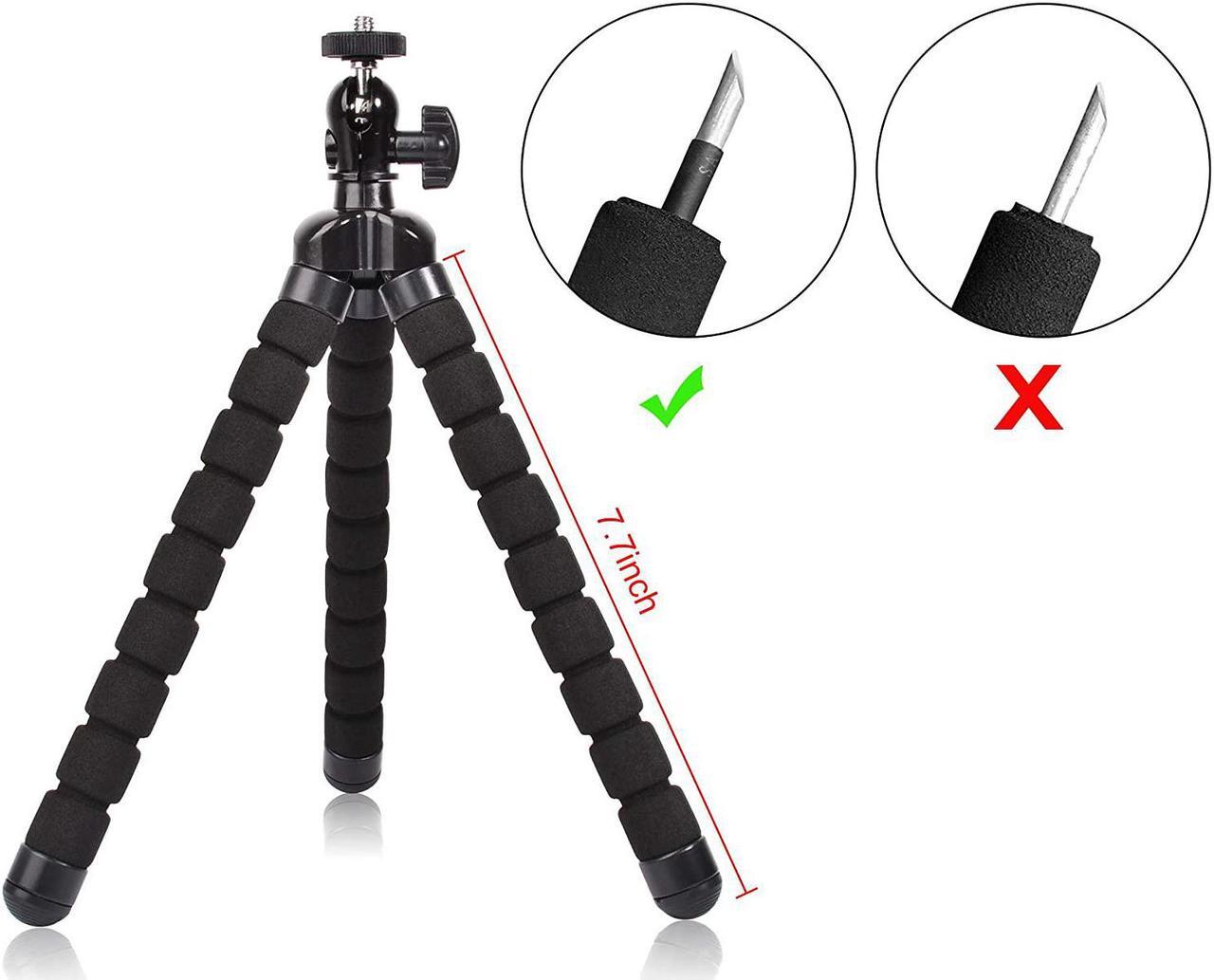 Alt view image 2 of 7 - Phone Mini Tripod, Ruittos Premium Flexible Mobile Phone Tripod Stand Compatible with iPhone Samsung Go Pro, Small Digital Camera, Black