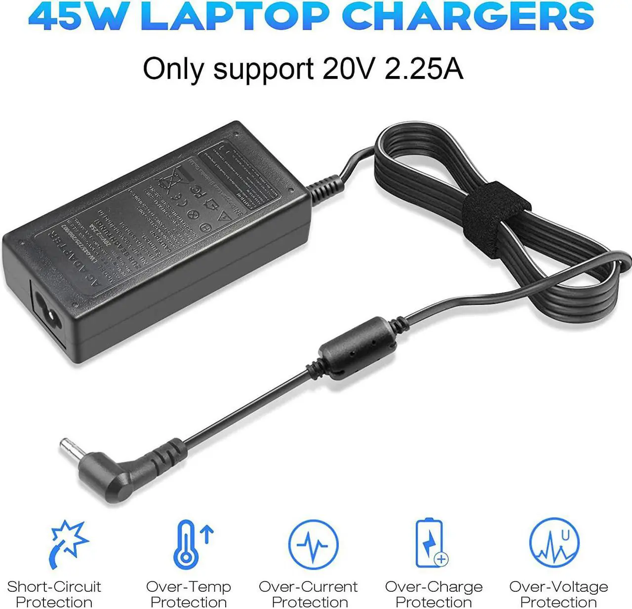 Alt view image 2 of 7 - TREE.NB 45W AC Adapter Power Charger for Lenovo Yoga 710 11 14 15 Flex 4 1130 1470 Lenovo Ideapad 710 100 110 110s Laptop Power Supply Cord