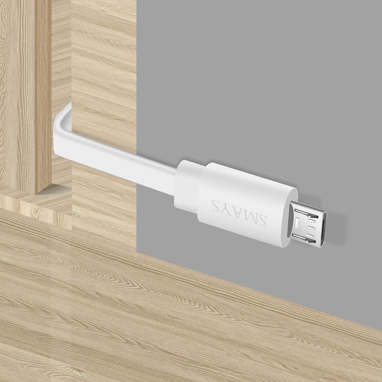 Alt view image 4 of 6 - 4-Pack 25 ft Extension Cable for WYZE Cam v4 WYZE Cam v3 and v3 Pro Camera Long Flat Micro USB Cord White