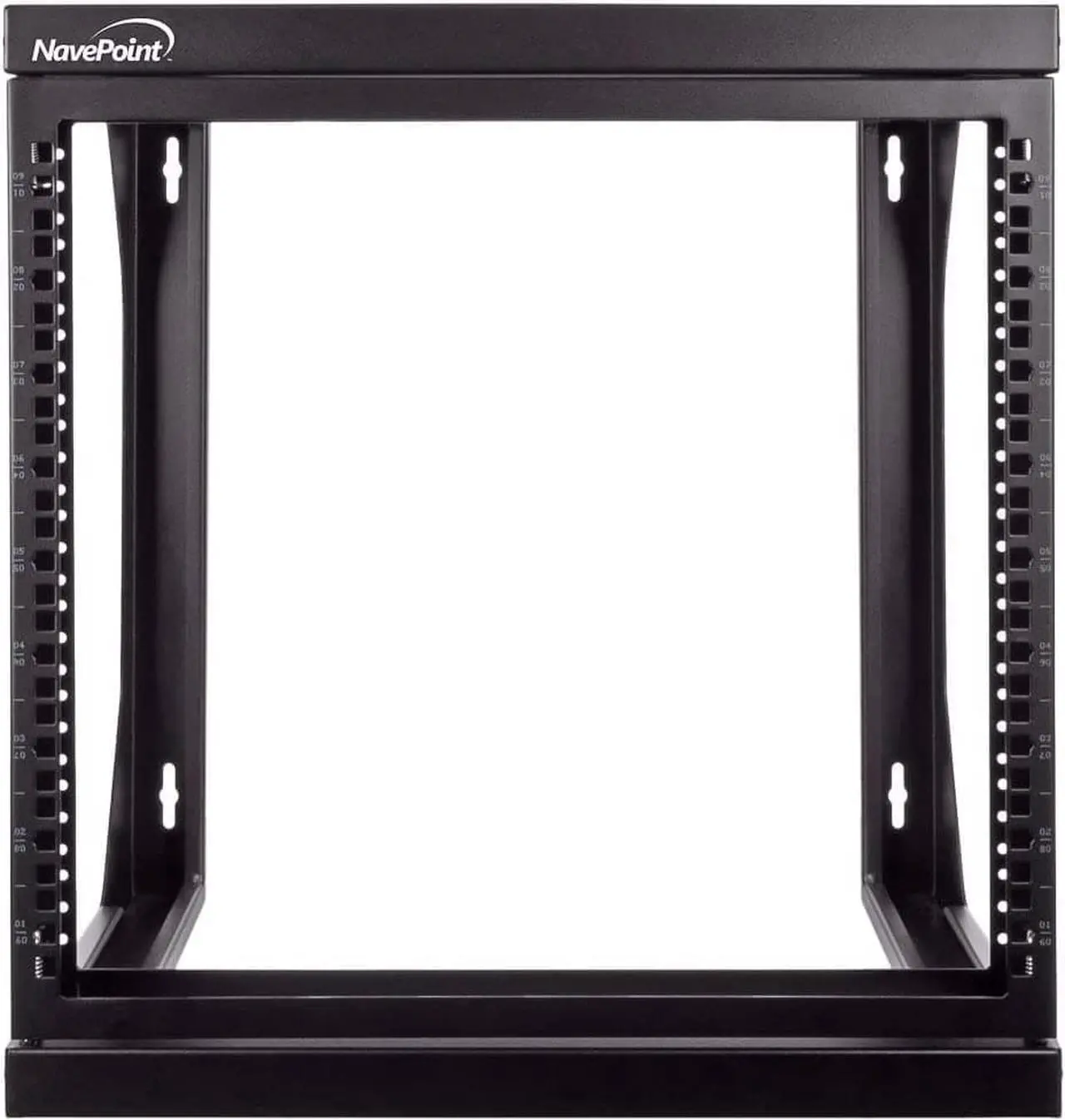 Main image of NavePoint 9U Server Rack with Swing Gate - 9U Wall Mount Rack for 19 Inch IT Equipment Open Frame Rack  Network Rack Wall Mount for AV & Server Equipment 18 Deep 9U Rack, Black