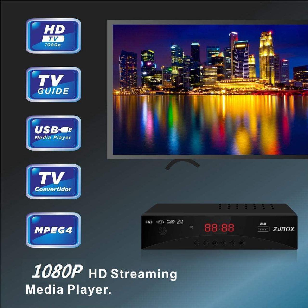 Alt view image 5 of 7 - Digital TV Converter Box, ATSC Cabal Box - ZJBOX for Analog HDTV Live1080P with TV Recording&Playback,HDMI Output,Timer Setting TV Tuner Function Set Top Box Digital Channel Free