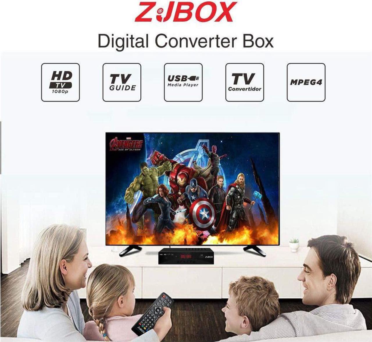 Alt view image 7 of 7 - Digital TV Converter Box, ATSC Cabal Box - ZJBOX for Analog HDTV Live1080P with TV Recording&Playback,HDMI Output,Timer Setting TV Tuner Function Set Top Box Digital Channel Free
