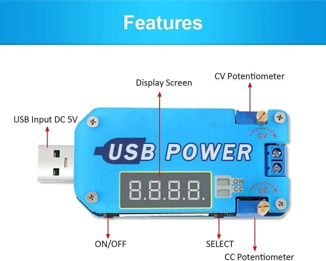 Alt view image 3 of 7 - PEMENOL 15W DC-DC Buck Boost Voltage Converter, 5V to 3.3V 9V 12V 24V 30V CVCC Step Up/Down Module Adjustable USB Power Supply Module with Shell