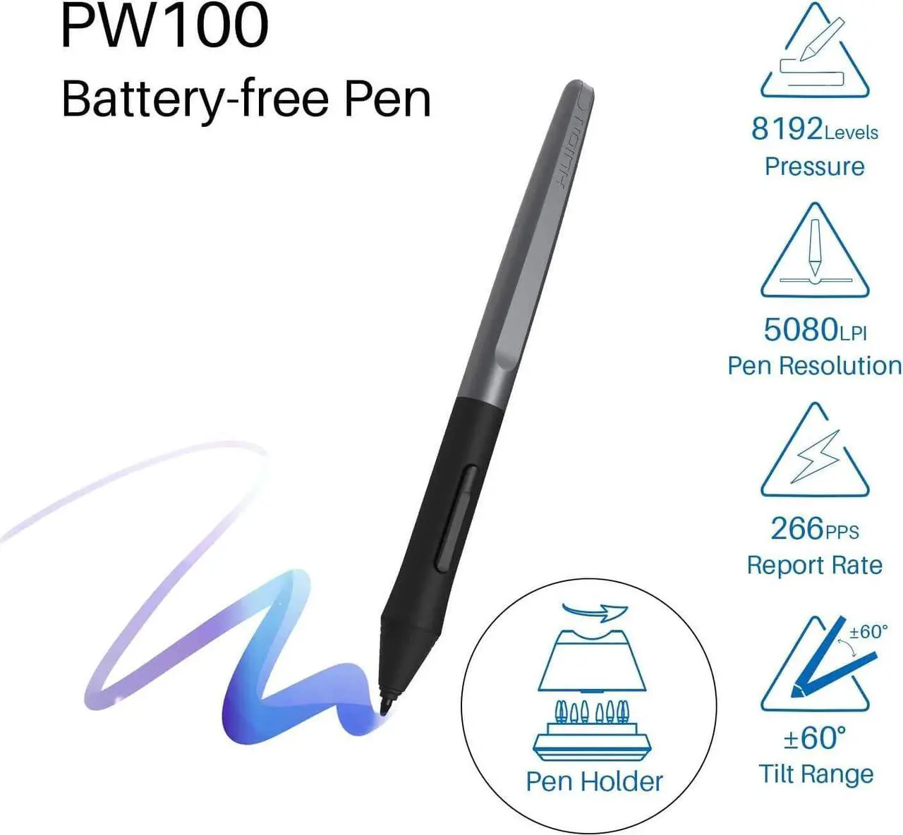 Alt view image 4 of 7 - Huion Inspiroy H950P Graphics Drawing Tablet with Tilt Feature Battery-Free Pen 8192 Pressure Sensitivity and 8 User-Defined Shortcuts,Compatible with Mac, Linux(Ubuntu), Windows PC, and Android