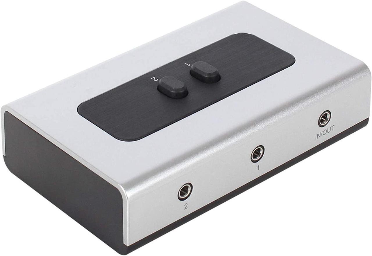Main image of 2 PORT 3.5mm STEREO Manual Switch Box AUX Audio Speaker selector(Wall Mount Hole Built-in, wall or table available)
