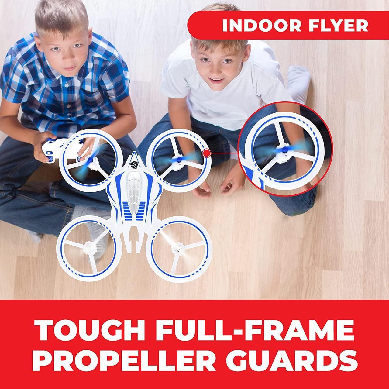 Alt view image 3 of 6 - Force1 UFO 4000 Mini Drone for Kids - LED Remote Control Drone, Small RC Quadcopter for Beginners, 2.4GHz Remote Control, 360 Flips, 2 Speed UFO Drone, 2 RC Drone Toy Batteries, Flying Drones for Kids