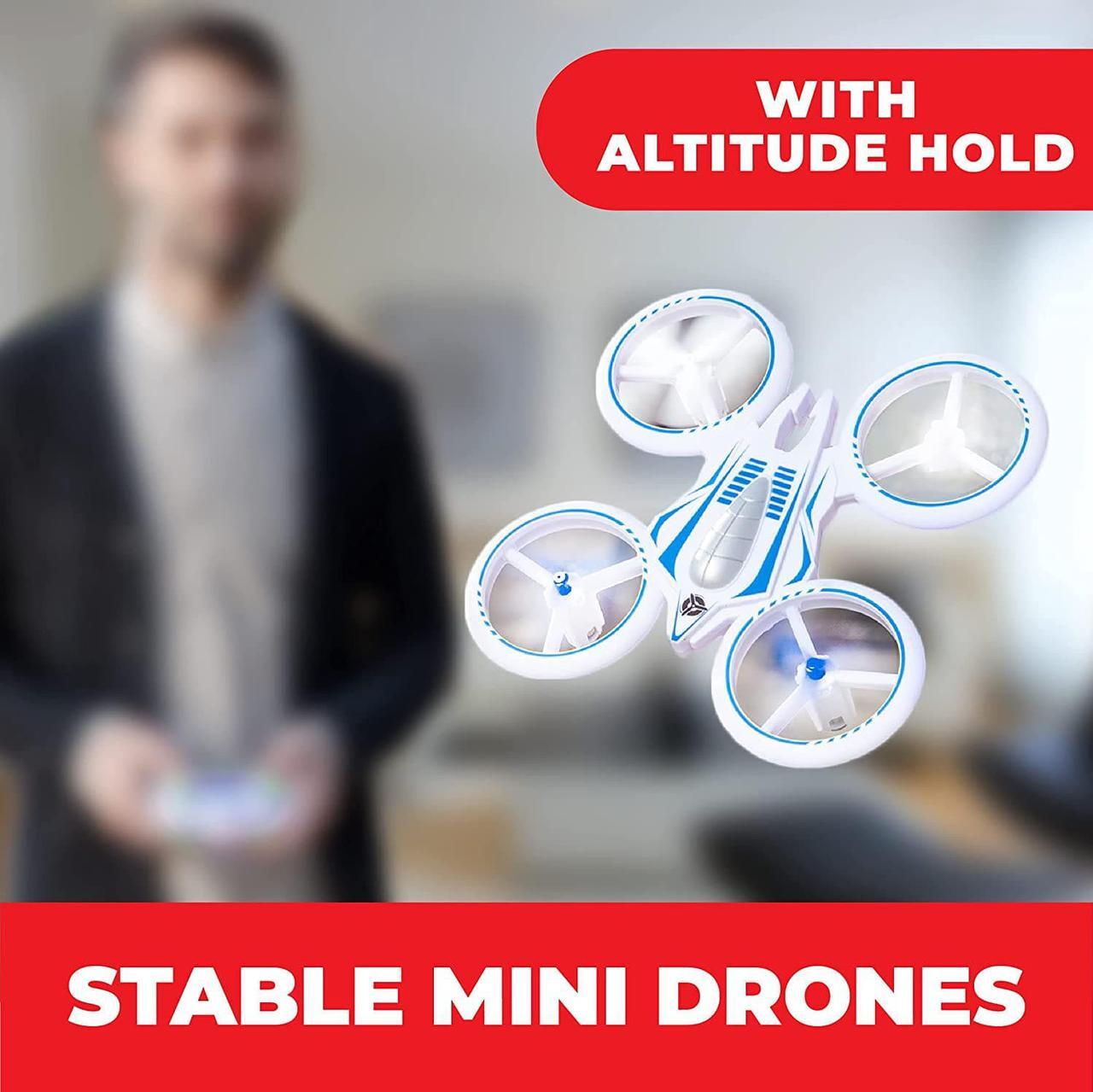 Alt view image 4 of 6 - Force1 UFO 4000 Mini Drone for Kids - LED Remote Control Drone, Small RC Quadcopter for Beginners, 2.4GHz Remote Control, 360 Flips, 2 Speed UFO Drone, 2 RC Drone Toy Batteries, Flying Drones for Kids
