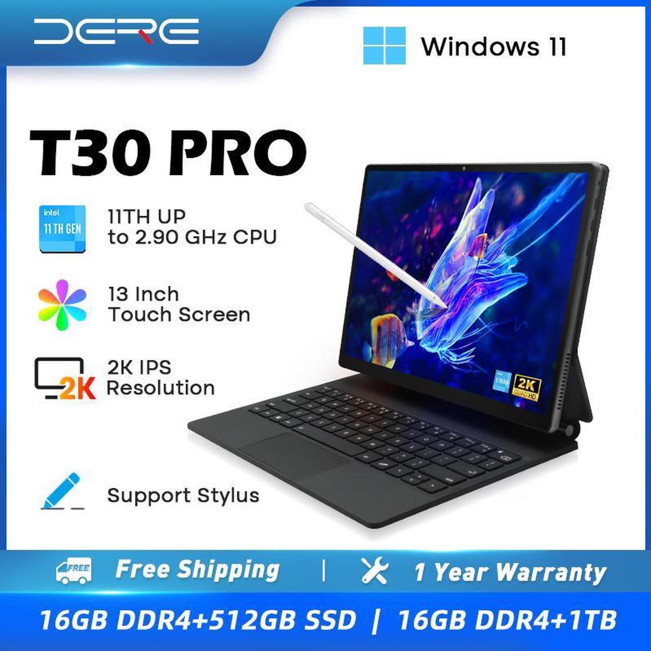 Alt view image 4 of 5 - DERE Laptops T30 Pro ,13-inch 2K IPS Touch Screen,16GB RAM+ 1TB SSD,Office Learning Computer,Ultrabook Windows 11 Notebook