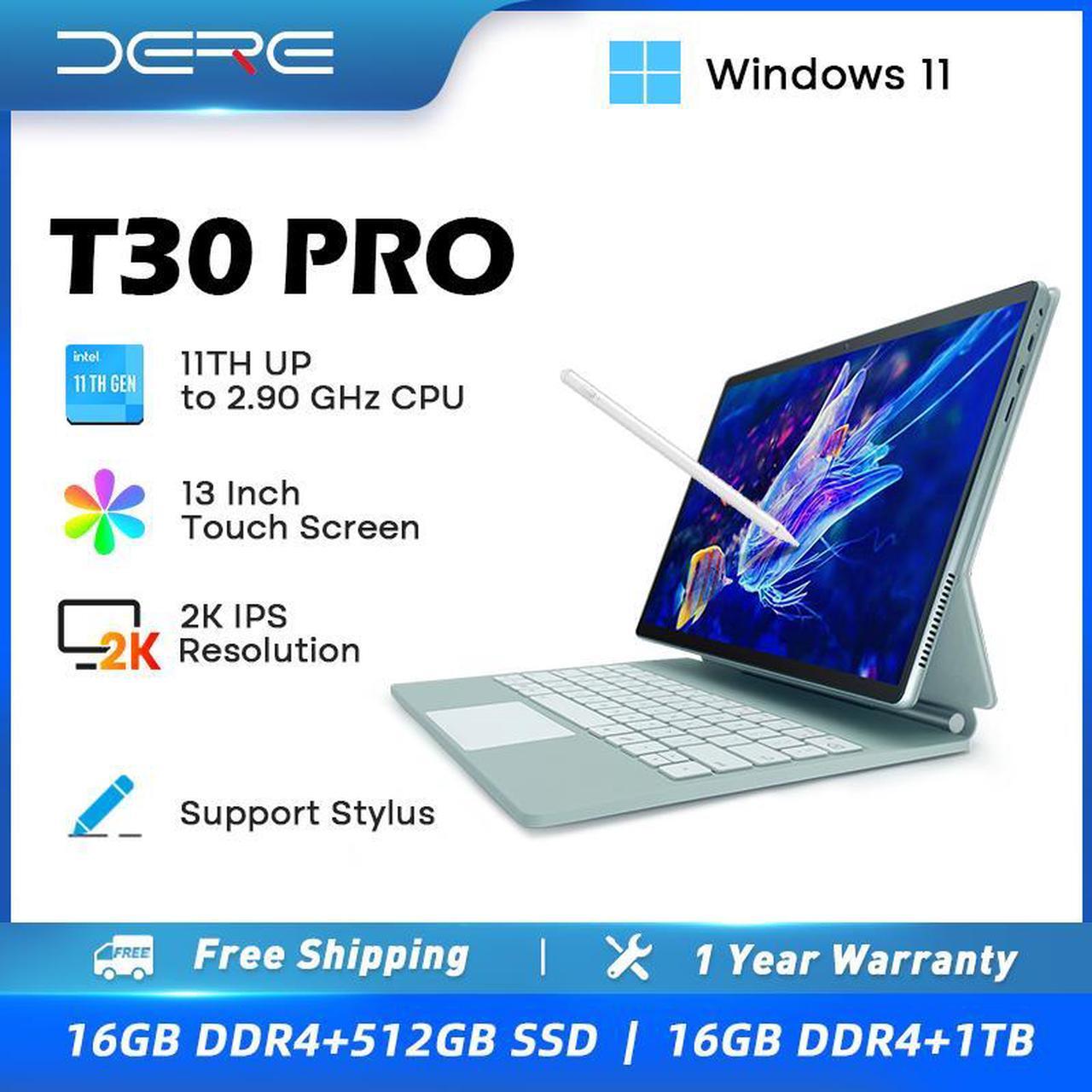 Alt view image 5 of 5 - DERE Laptops T30 Pro ,13-inch 2K IPS Touch Screen,16GB RAM+ 1TB SSD,Office Learning Computer,Ultrabook Windows 11 Notebook