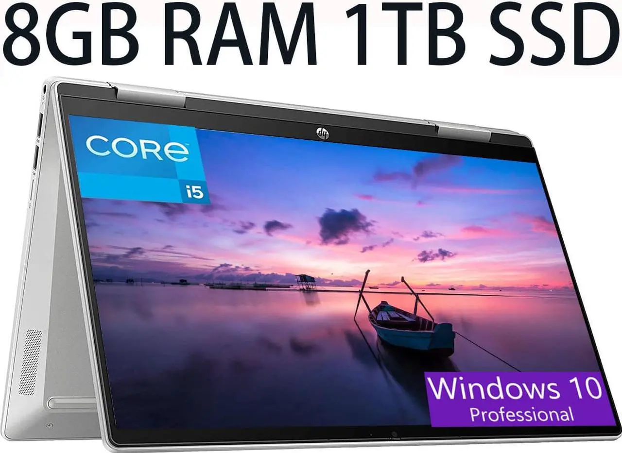 Main image of HP Pavilion x360 14 Touchscreen Laptop, 11th Gen Intel Core i5-1135G7 4-Cores Processor, Intel Iris Xe Graphics, 8GB DDR4  1TB PCIe SSD,14" diagonal, FHD (1920 x 1080) Display, Windows 10 Pro