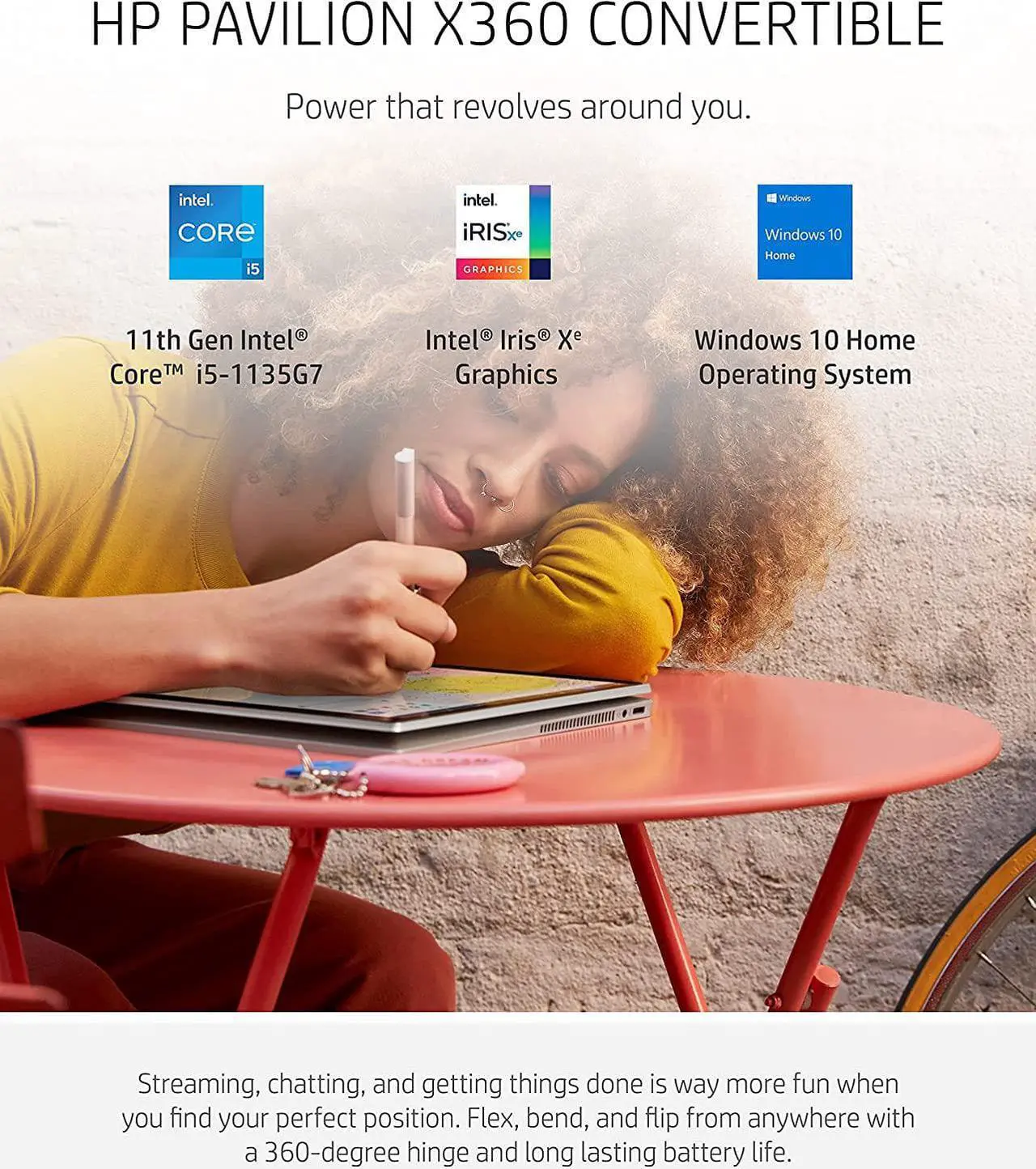 Alt view image 5 of 7 - HP Pavilion x360 14 Touchscreen Laptop, 11th Gen Intel Core i5-1135G7 4-Cores Processor, Intel Iris Xe Graphics, 8GB DDR4  1TB PCIe SSD,14" diagonal, FHD (1920 x 1080) Display, Windows 10 Pro