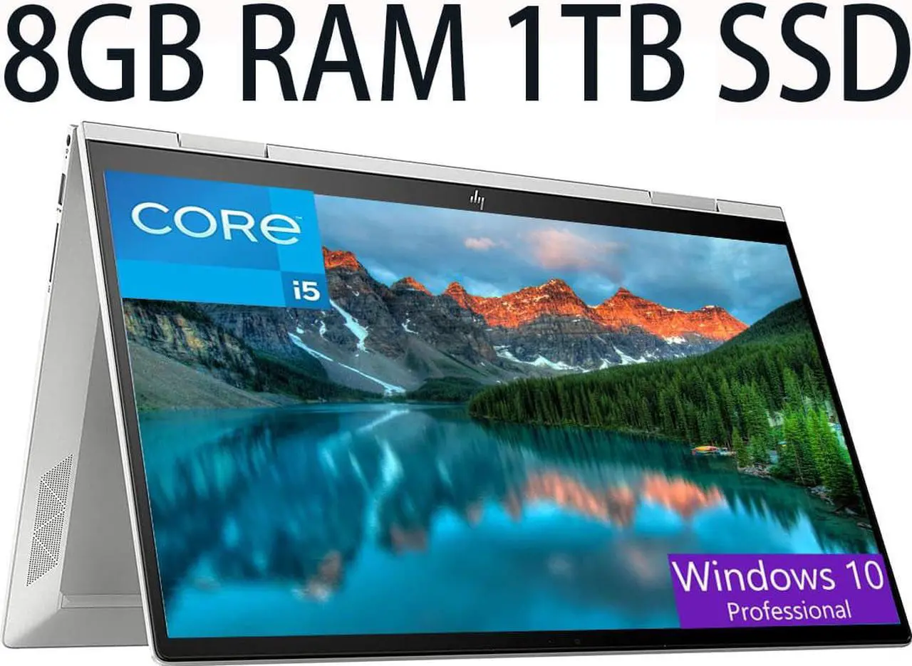 Main image of HP Envy X360 2-in-1 15 laptop, 12th Generation Intel i5-1235U 10-Core, Intel Iris Xe Graphics, 8GB DDR4  1TB PCIe SSD,15.6FHD IPS Touchscreen, Backlight Keyboard, Bluetooth, Windows 10 Pro